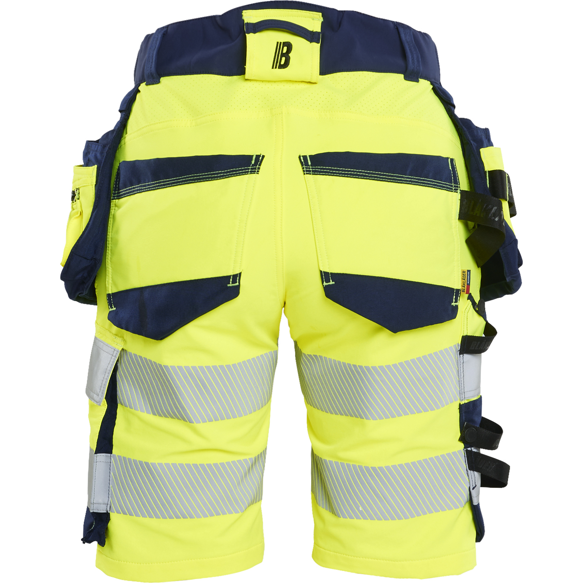 Blaklader High Vis Ladies 4-Way Stretch Shorts, Yellow/Navy Blue (4)