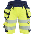 Blaklader High Vis Ladies 4-Way Stretch Shorts, Yellow/Navy Blue