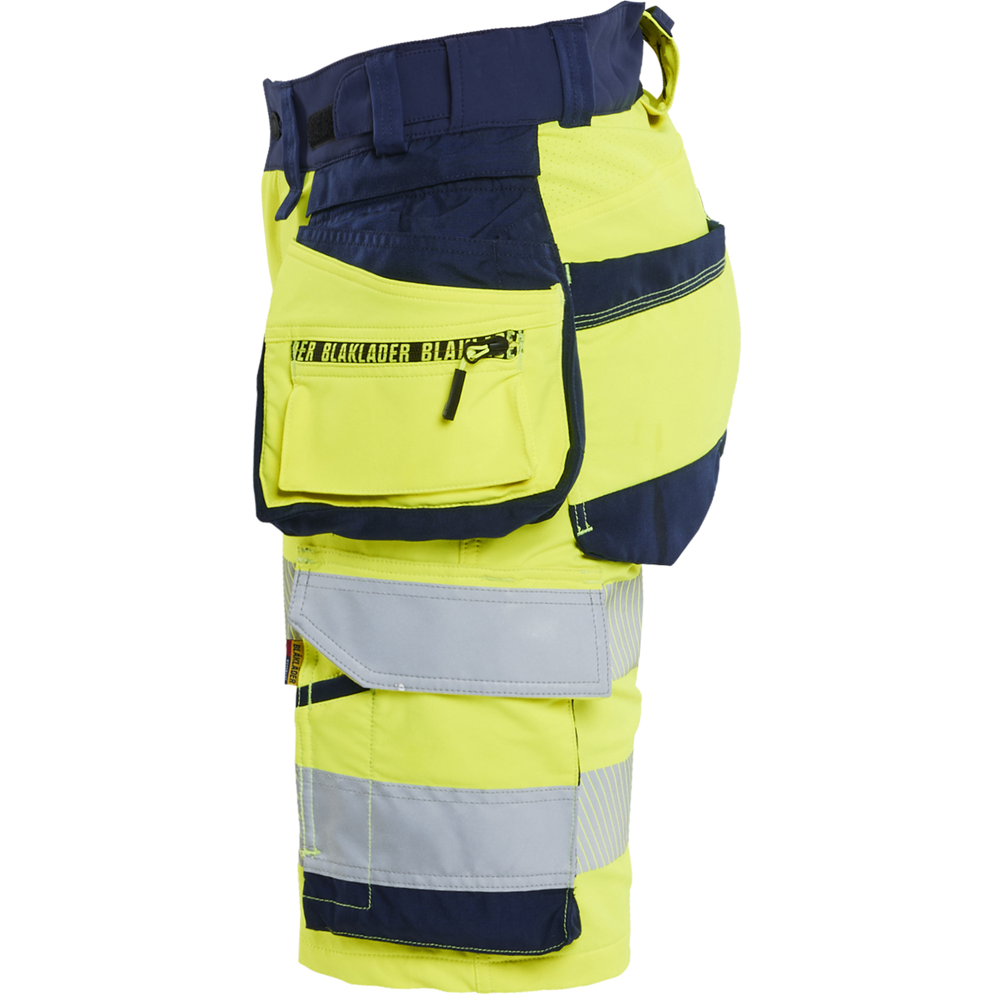 Blaklader High Vis Ladies 4-Way Stretch Shorts, Yellow/Navy Blue (3)
