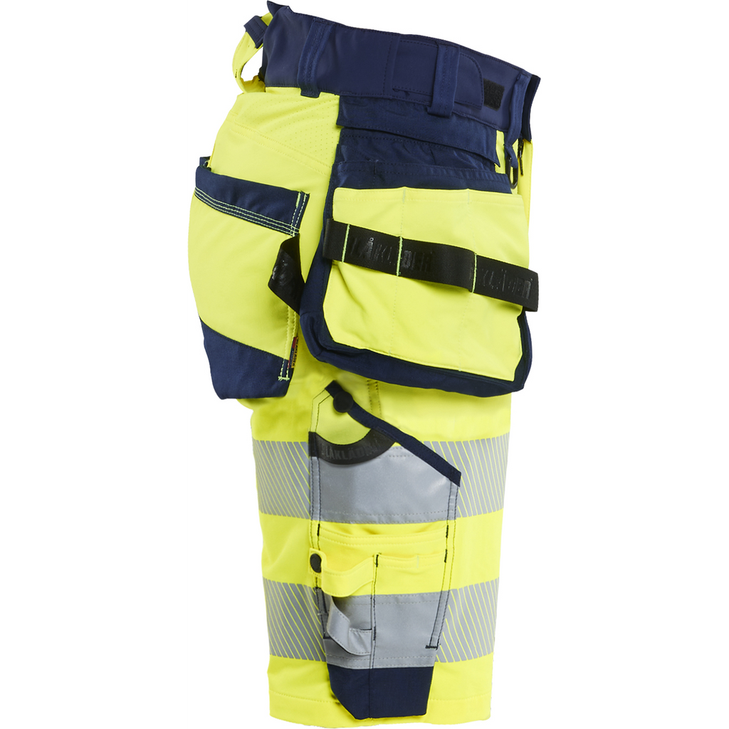 Blaklader High Vis Ladies 4-Way Stretch Shorts, Yellow/Navy Blue (2)