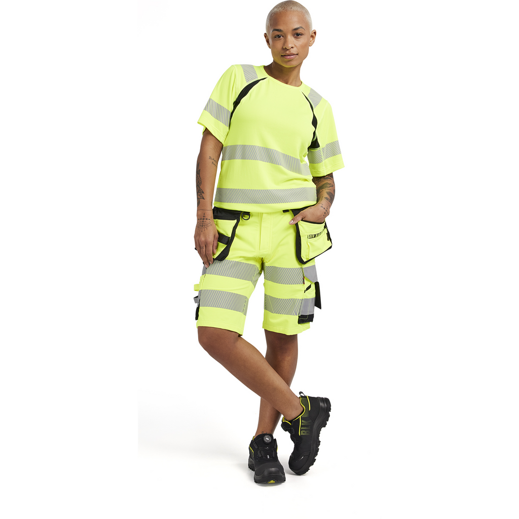 Blaklader High Vis Ladies 4-Way Stretch Shorts, Yellow/Black (5)