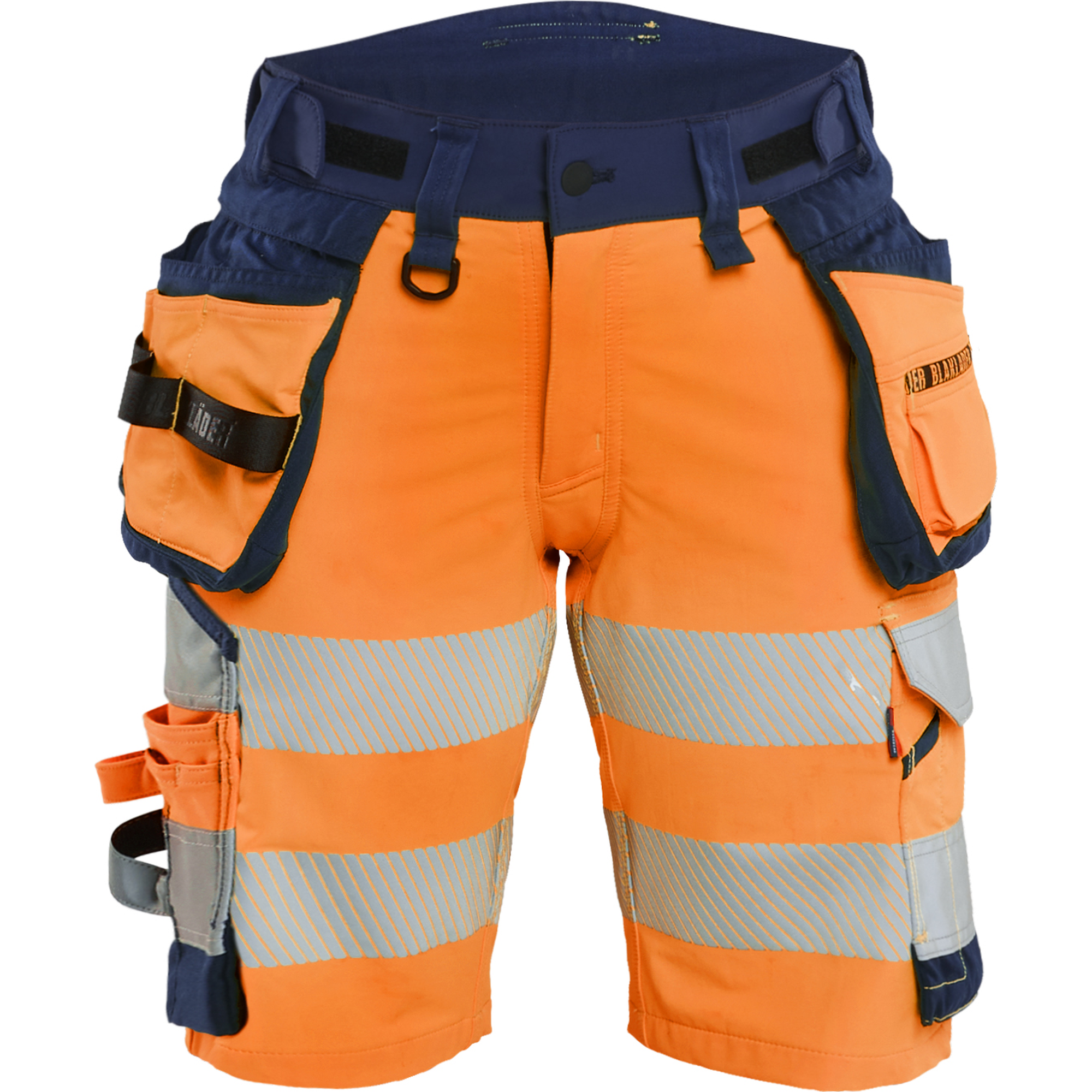Blaklader High Vis Damen 4-Wege-Stretch Shorts, Orange/Marineblau