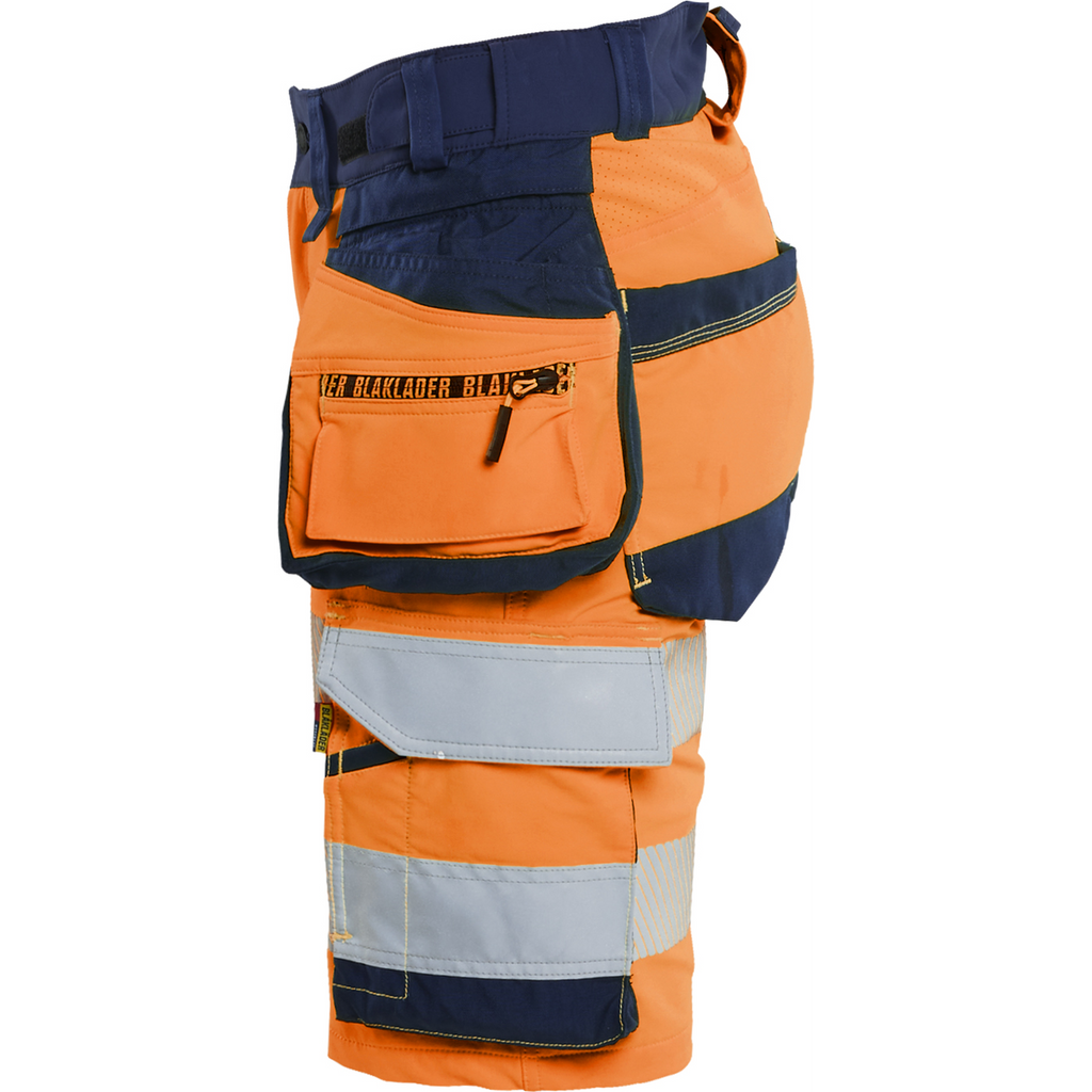 Blaklader High Vis Damen 4-Wege-Stretch Shorts, Orange/Marineblau (3)