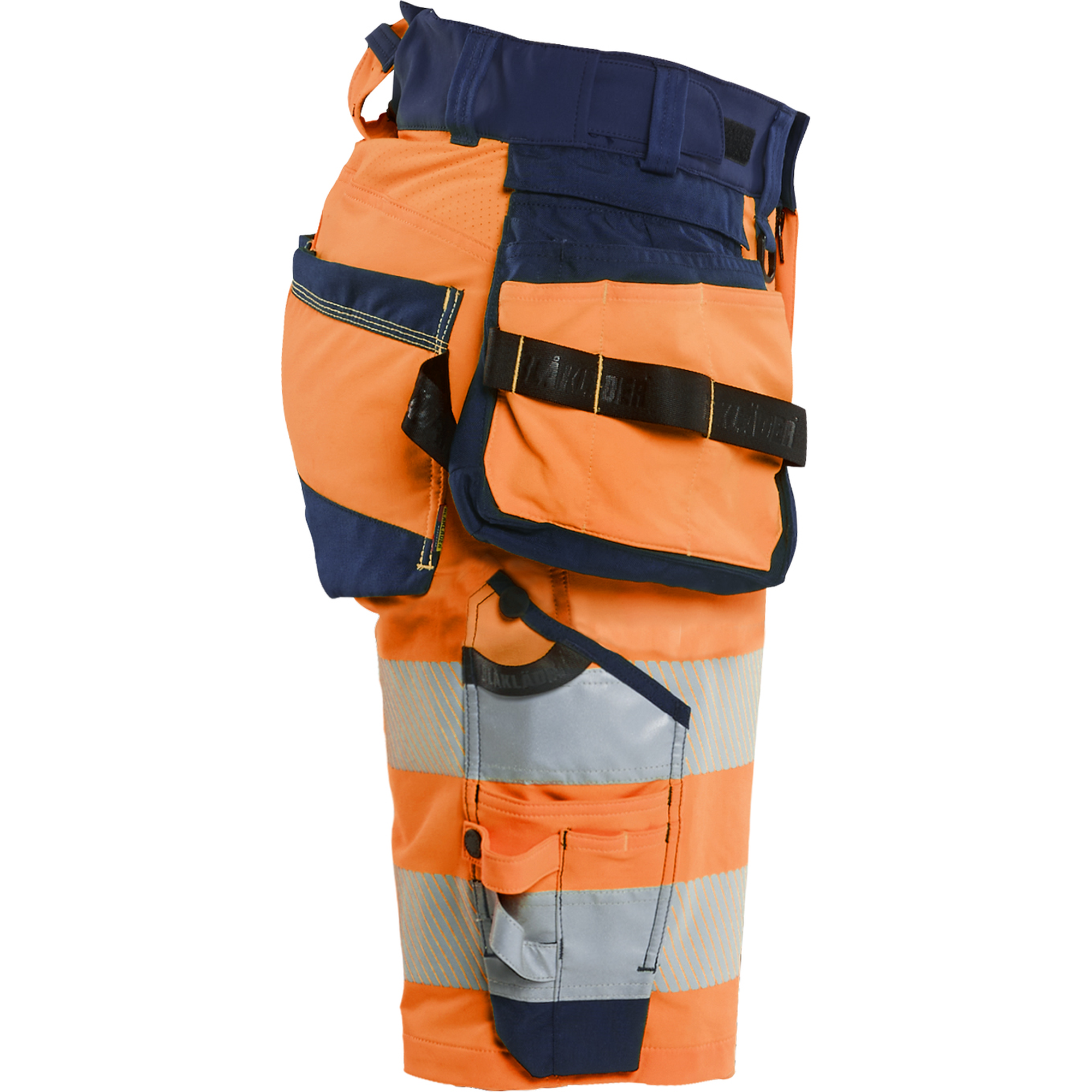 Blaklader High Vis Damen 4-Wege-Stretch Shorts, Orange/Marineblau (2)