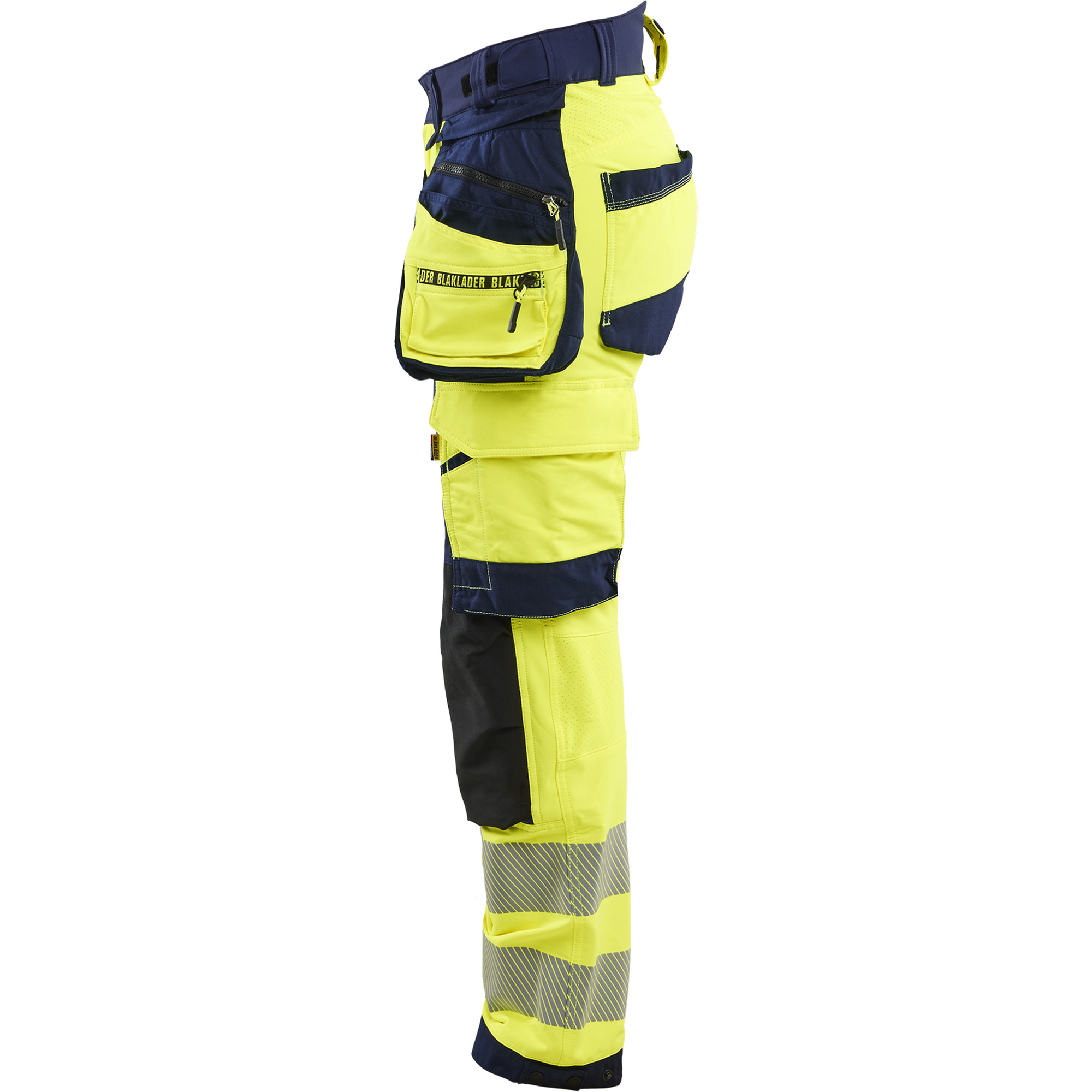 Blaklader High Vis Ladies 4-Way Stretch Trousers, Yellow/Navy Blue (3)