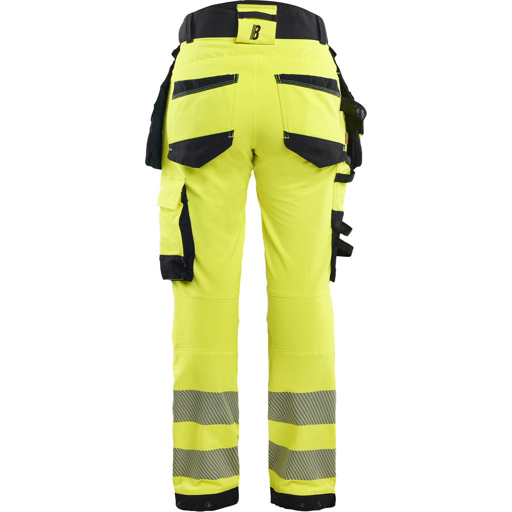 Blaklader High Vis Ladies 4-Way Stretch Trousers, Yellow/Black (4)