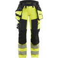 Blaklader High Vis Ladies 4-Way Stretch Trousers, Yellow/Black