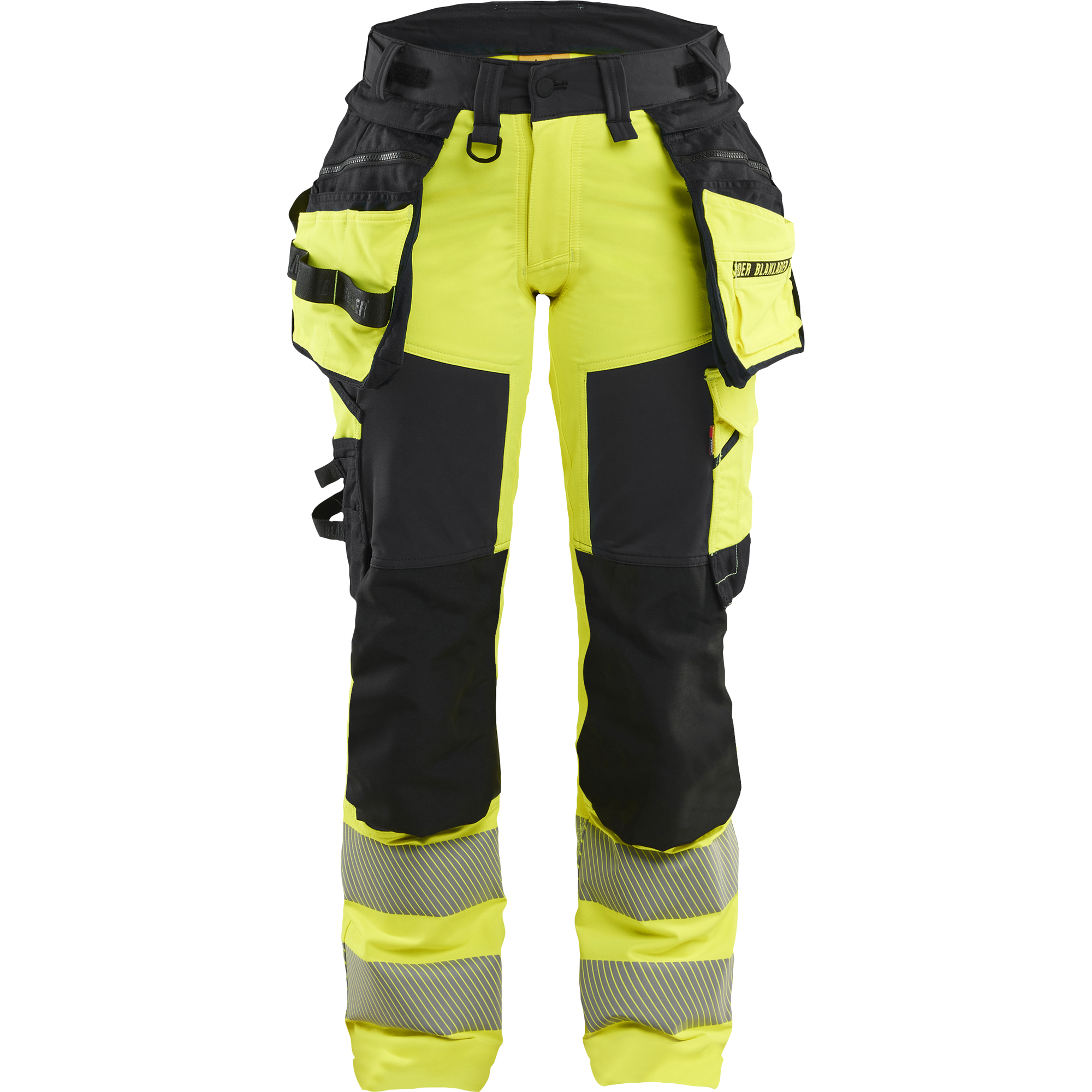 Blaklader High Vis Ladies 4-Way Stretch Trousers, Yellow/Black