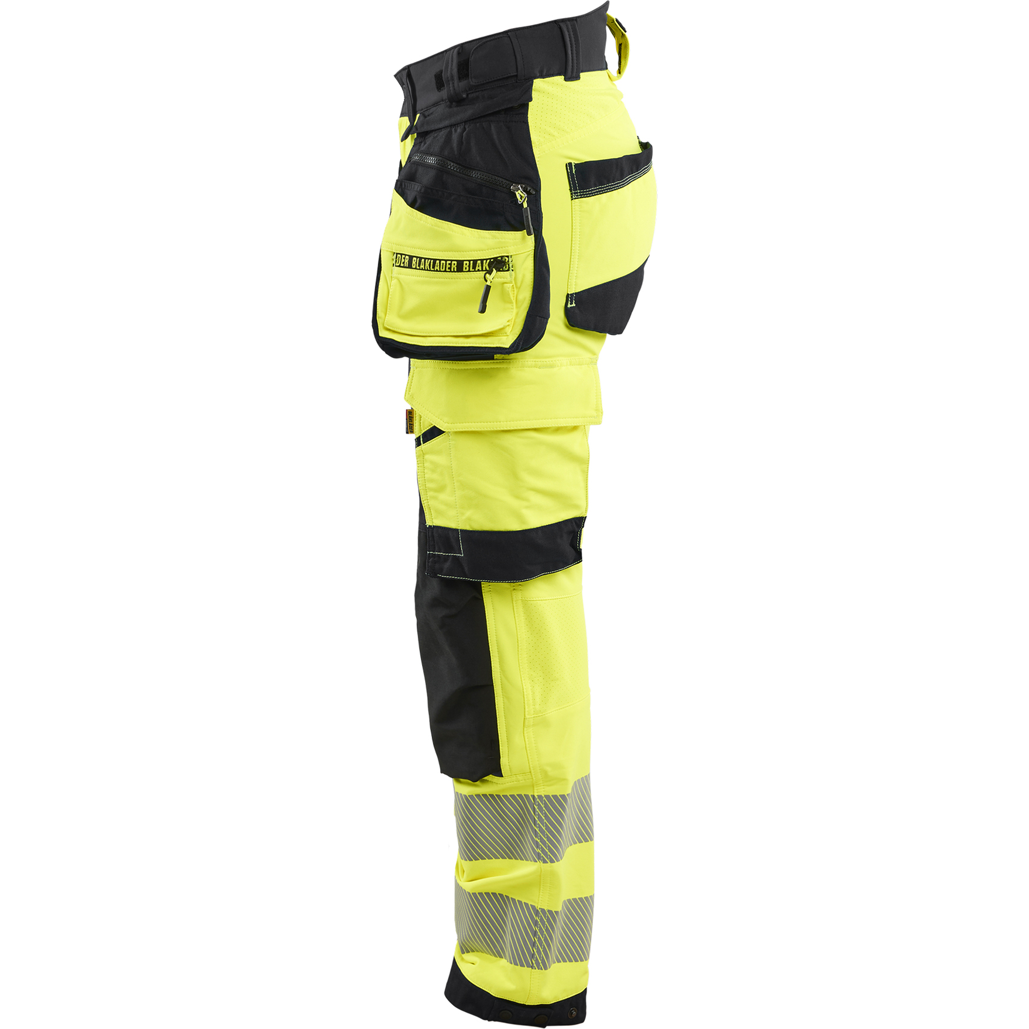 Blaklader High Vis Ladies 4-Way Stretch Trousers, Yellow/Black (3)