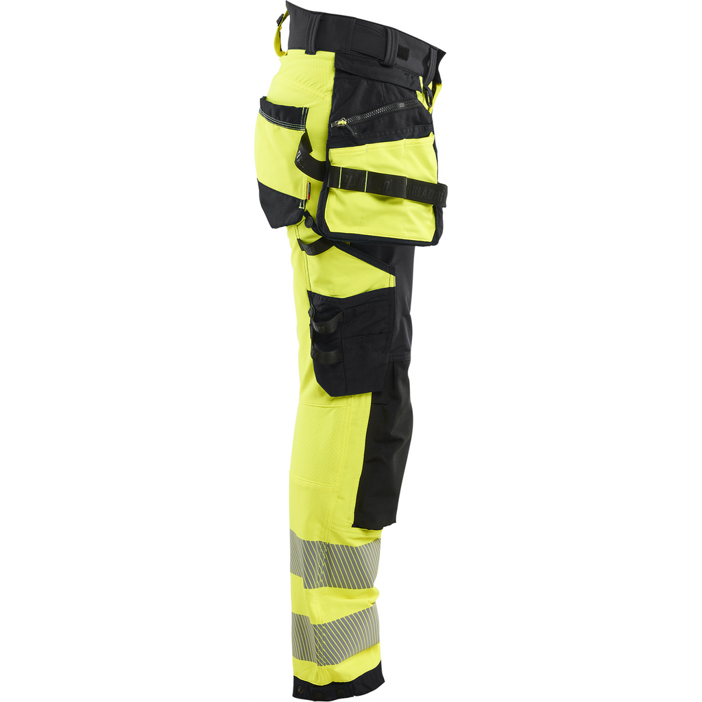 Blaklader High Vis Ladies 4-Way Stretch Trousers, Yellow/Black (2)