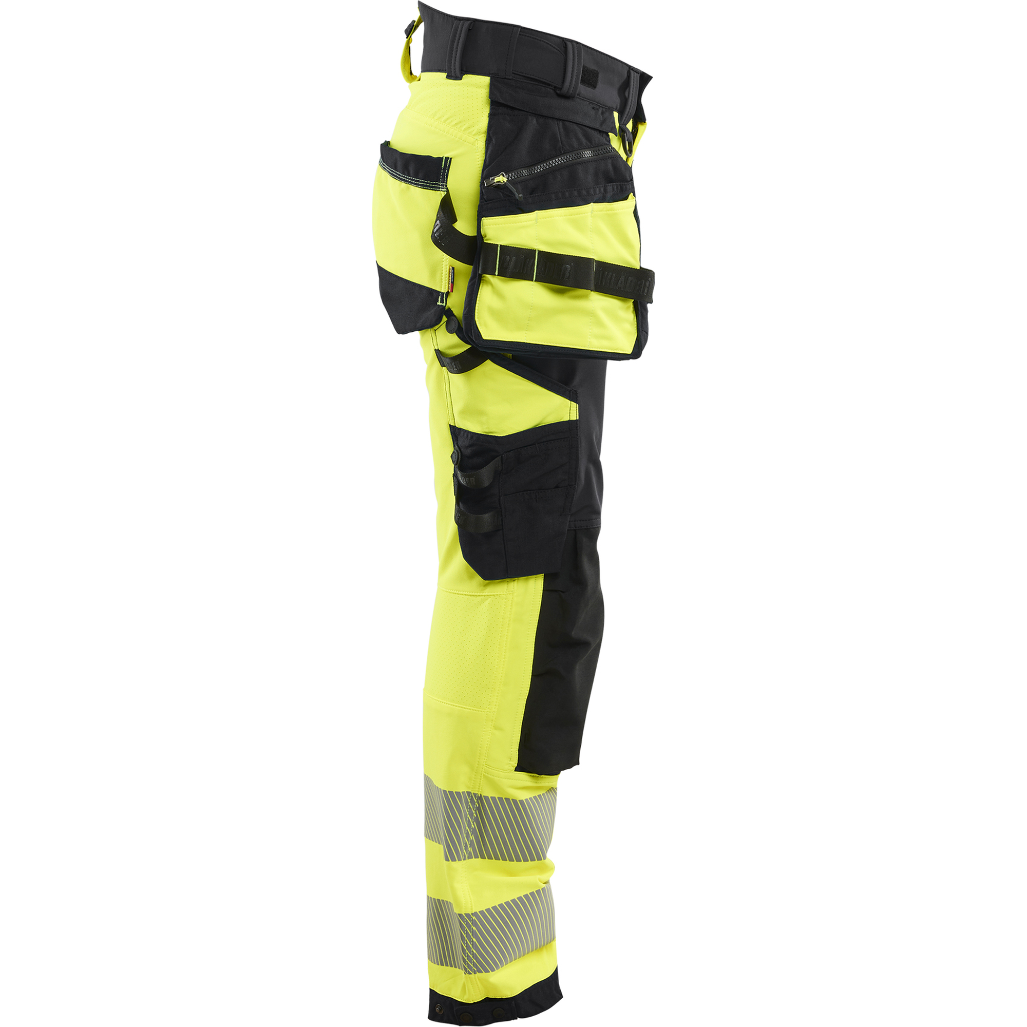 Blaklader High Vis Ladies 4-Way Stretch Trousers, Yellow/Black (2)