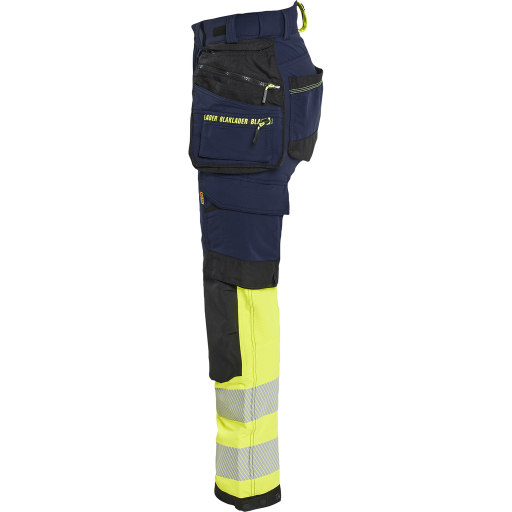 Blaklader High Vis Women's 4-Way Stretch Trousers, Navy Blue/ Yellow (3)