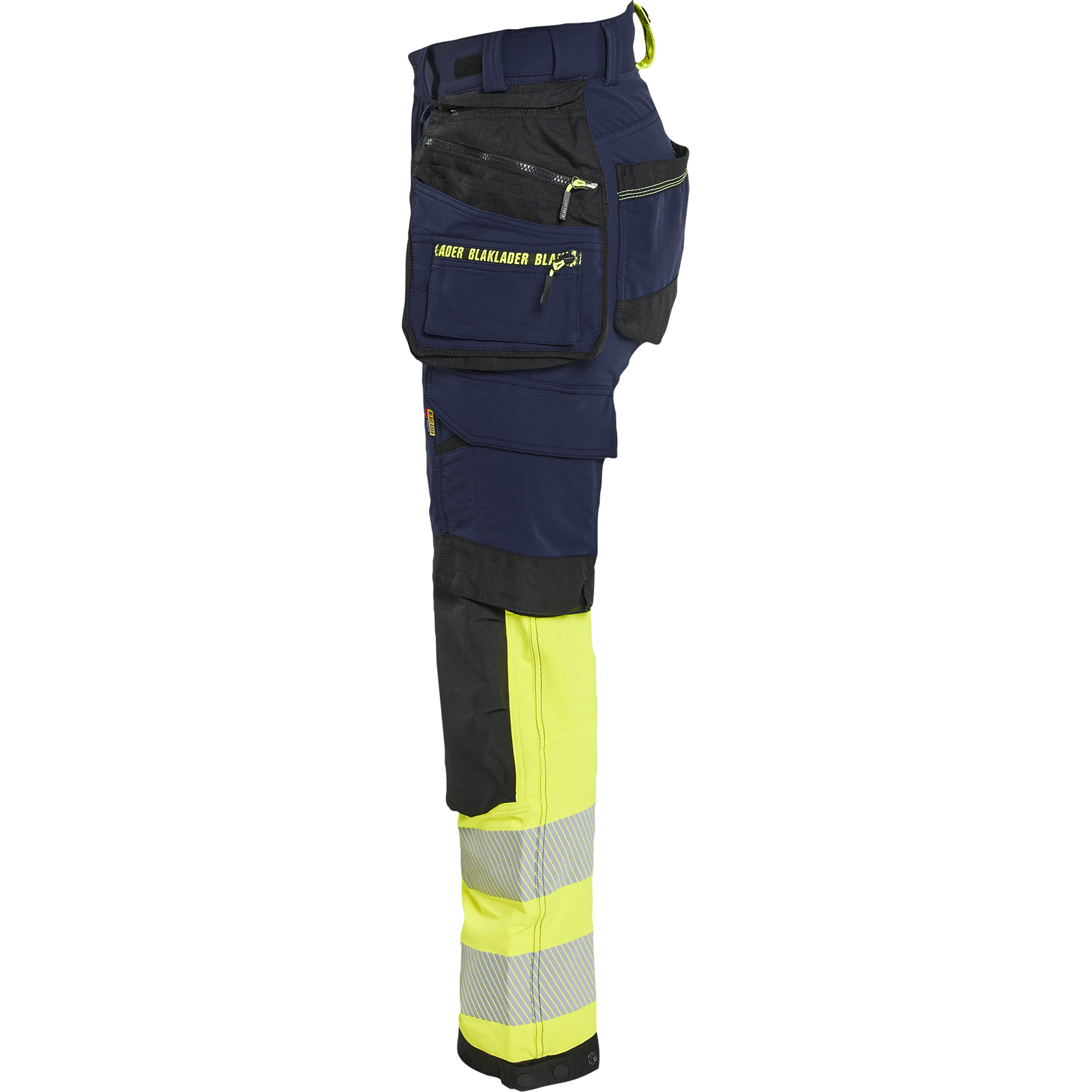 Blaklader High Vis Women's 4-Way Stretch Trousers, Navy Blue/ Yellow (3)