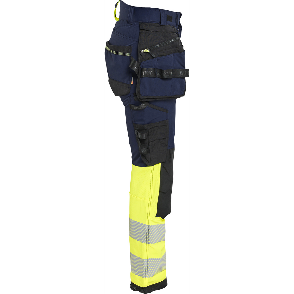 Blaklader High Vis Women's 4-Way Stretch Trousers, Navy Blue/ Yellow (2)