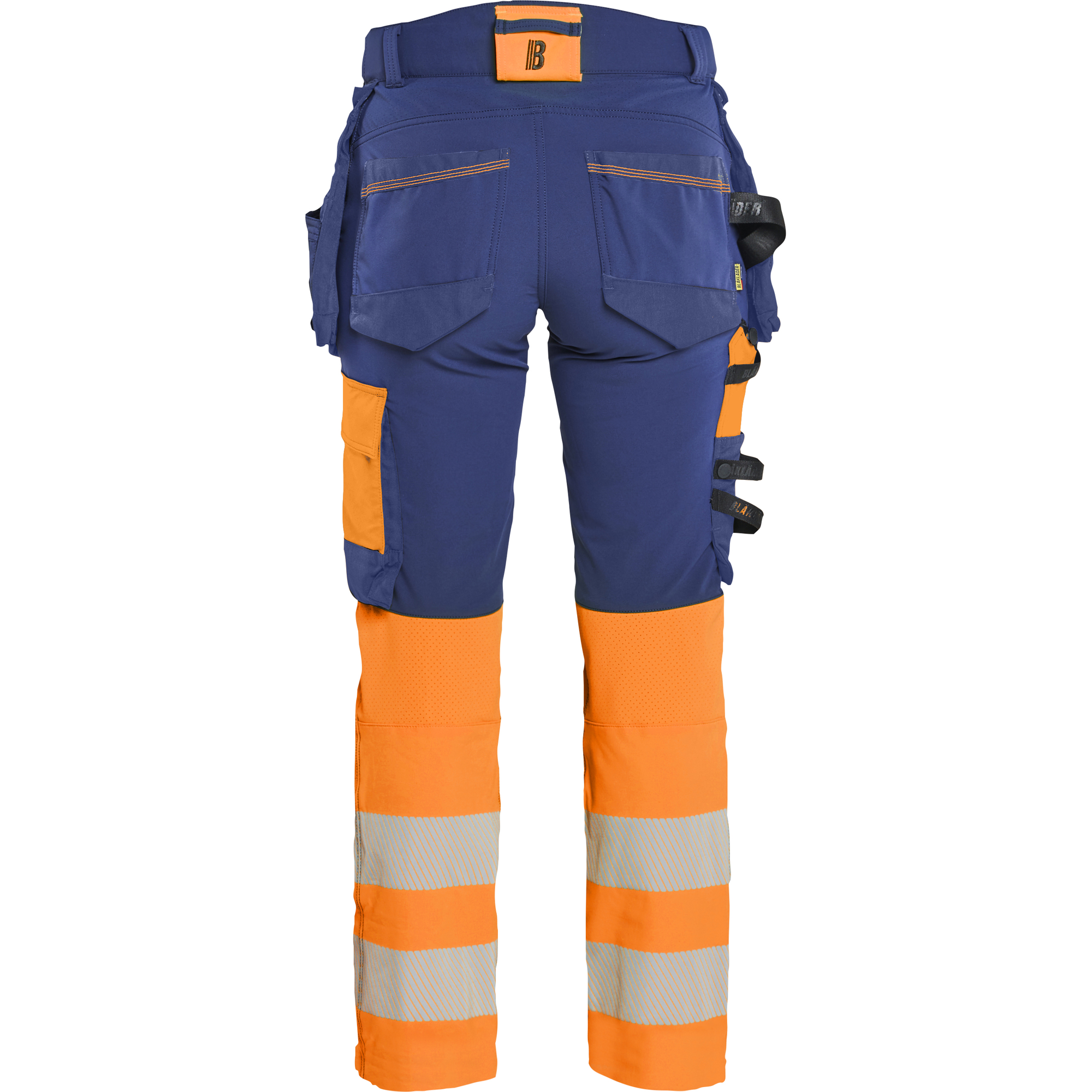 Blaklader High Vis Ladies 4-Way Stretch Trousers, Navy/Orange (4)
