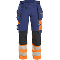 Blaklader High Vis Ladies 4-Way Stretch Trousers, Navy/Orange
