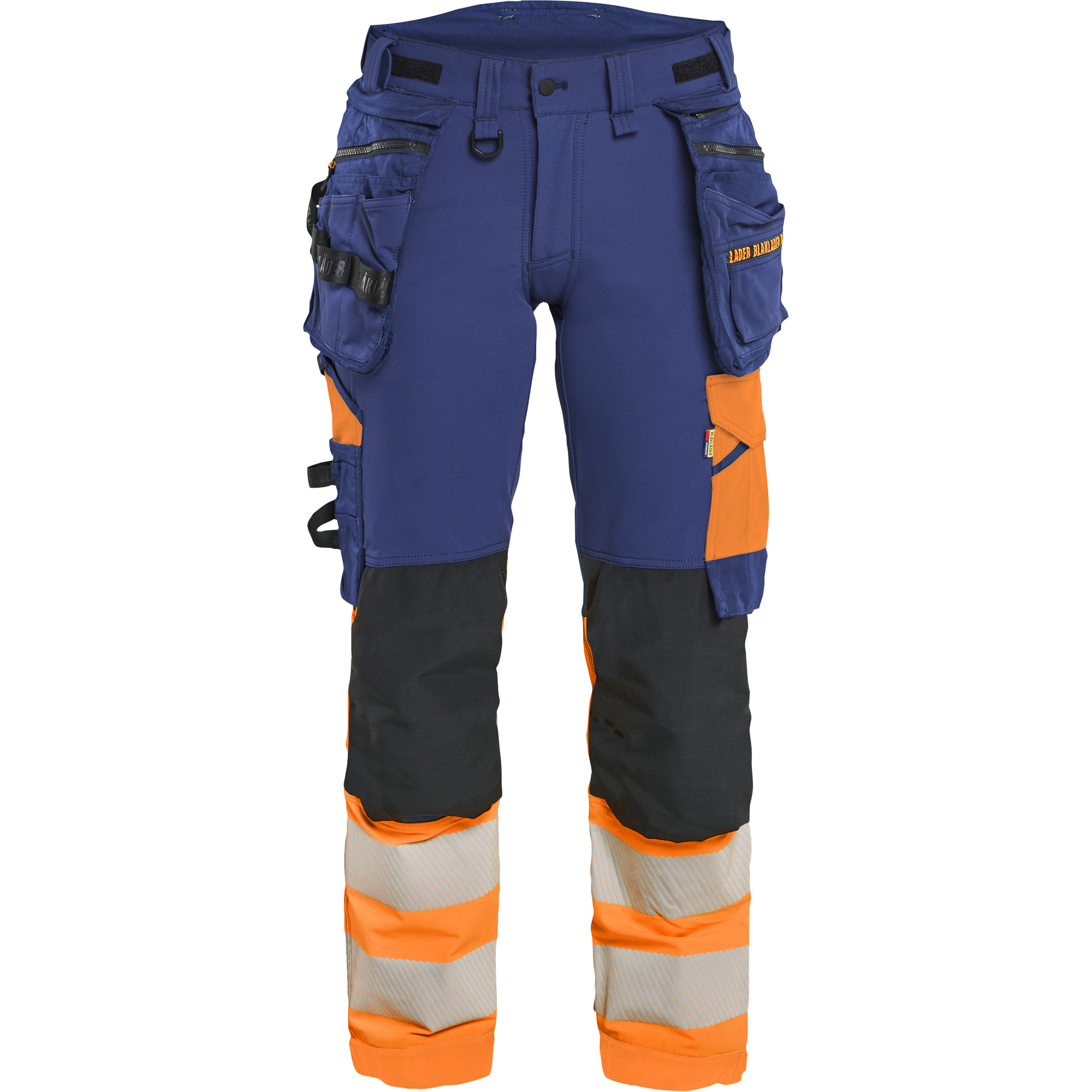 Blaklader High Vis Ladies 4-Way Stretch Trousers, Navy/Orange