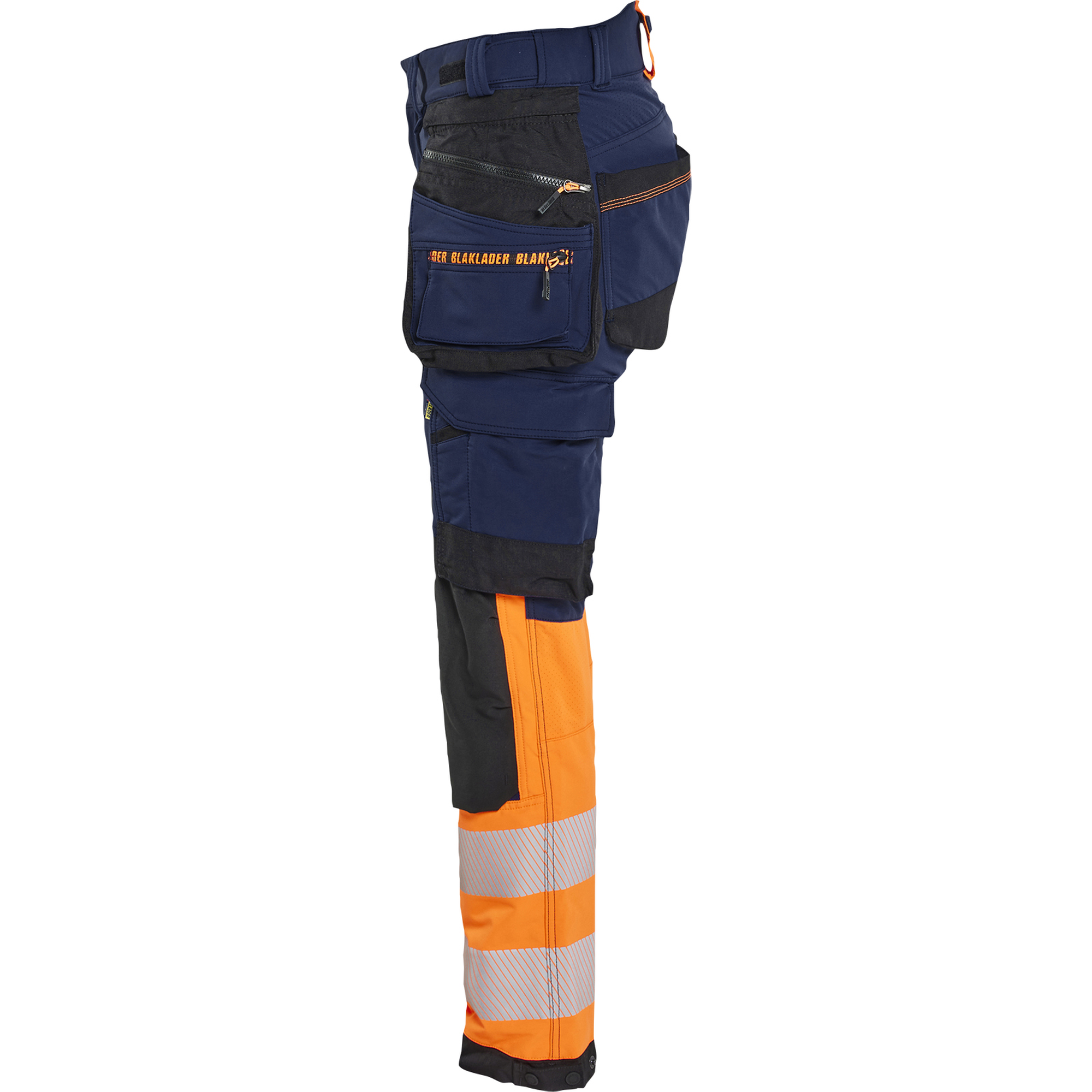 Blaklader High Vis Ladies 4-Way Stretch Trousers, Navy/Orange (3)