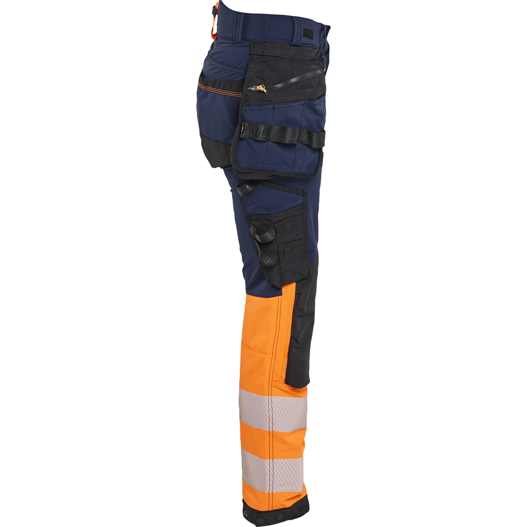 Blaklader High Vis Ladies 4-Way Stretch Trousers, Navy/Orange (2)