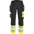Blaklader High Vis Ladies 4-Way Stretch Trousers, Black/Yellow