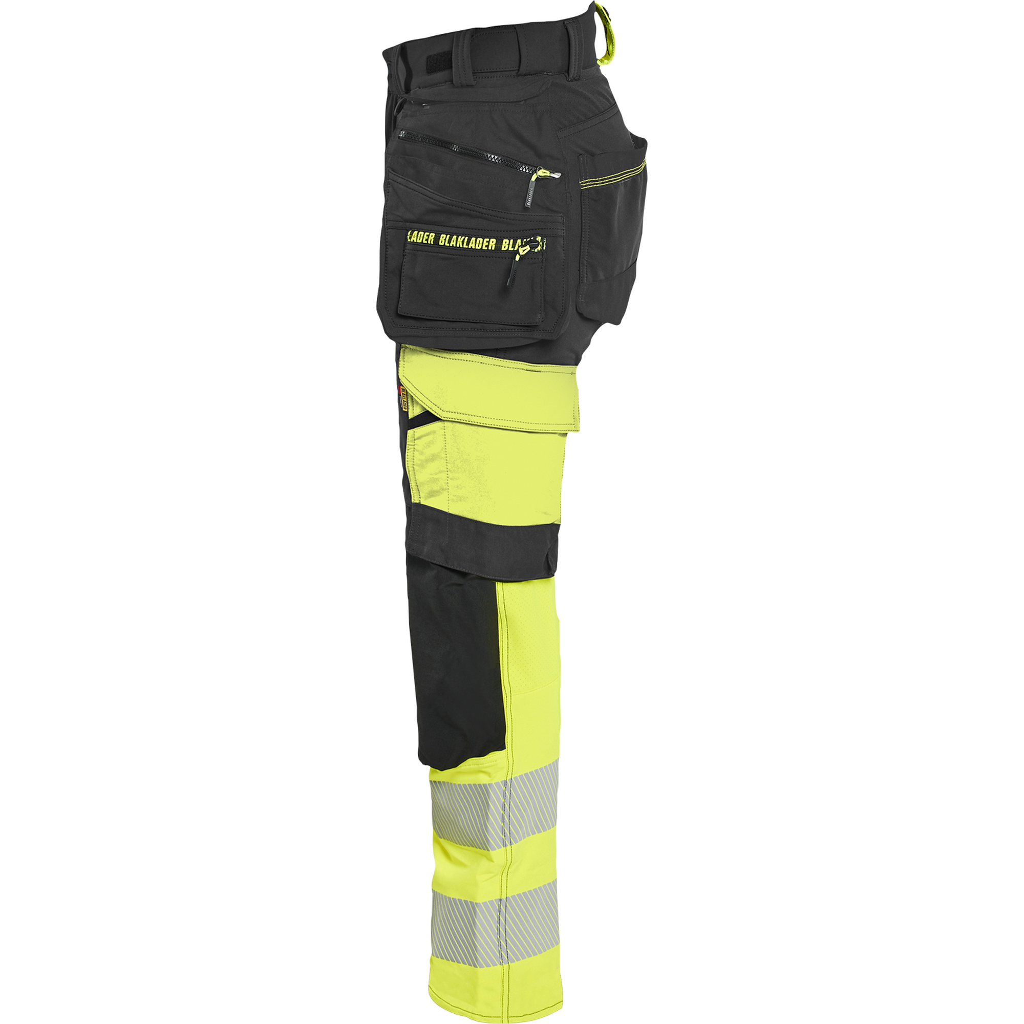Blaklader High Vis Ladies 4-Way Stretch Trousers, Black/Yellow (3)