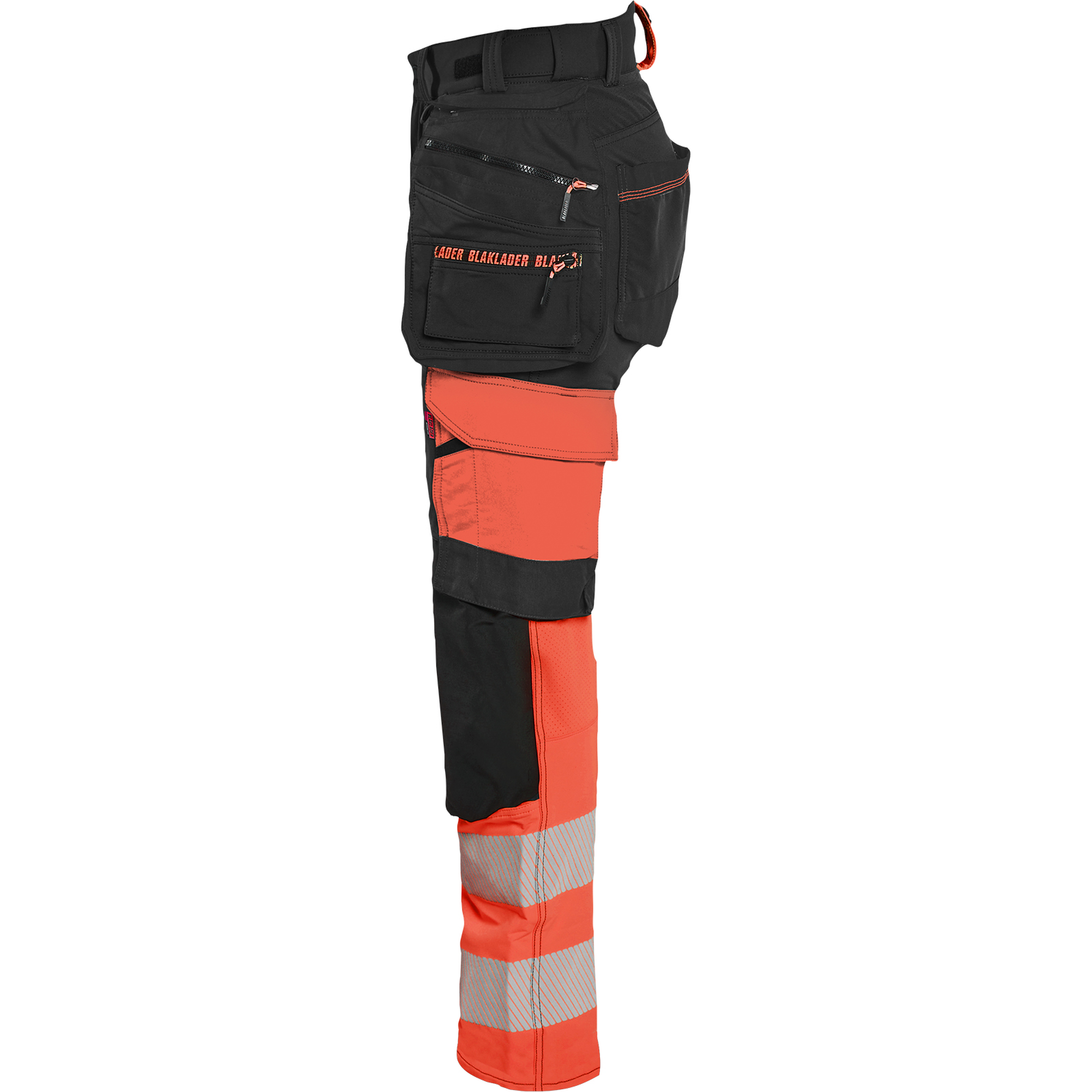 Blaklader High Vis Women's 4-Way Stretch Trousers, Black/High Vis Red (3)