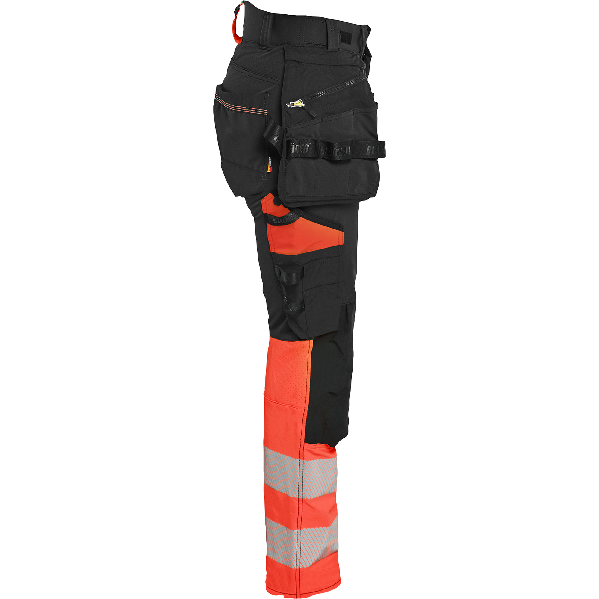 Blaklader High Vis Women's 4-Way Stretch Trousers, Black/High Vis Red (2)