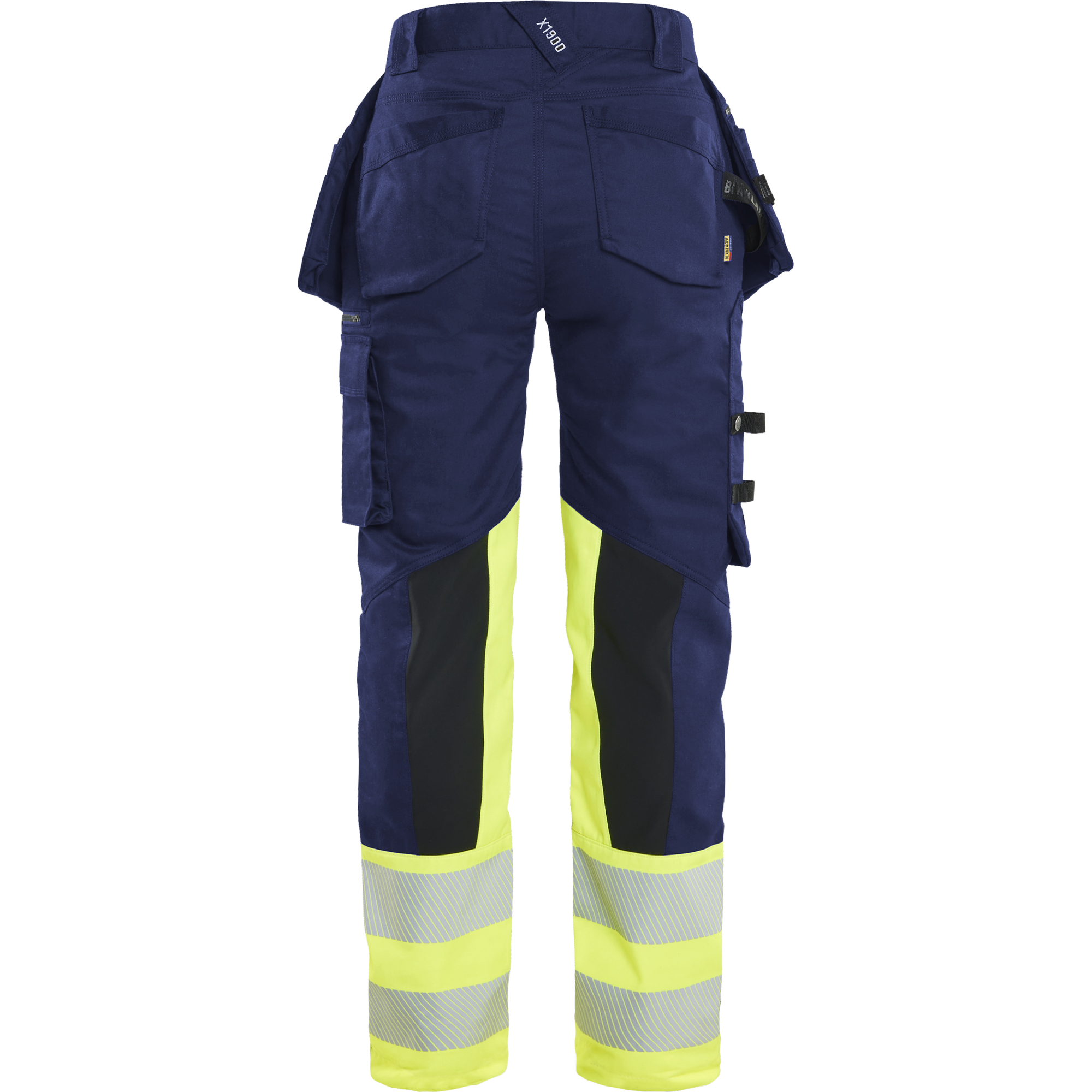 Blaklader High Vis Damen Stretchhose, Marineblau/ Gelb (3)