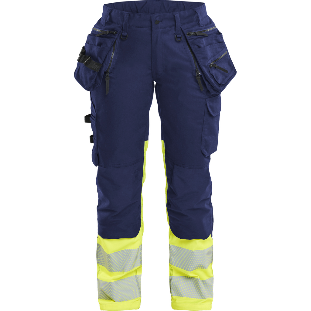 Blaklader High Vis Damen Stretchhose, Marineblau/ Gelb