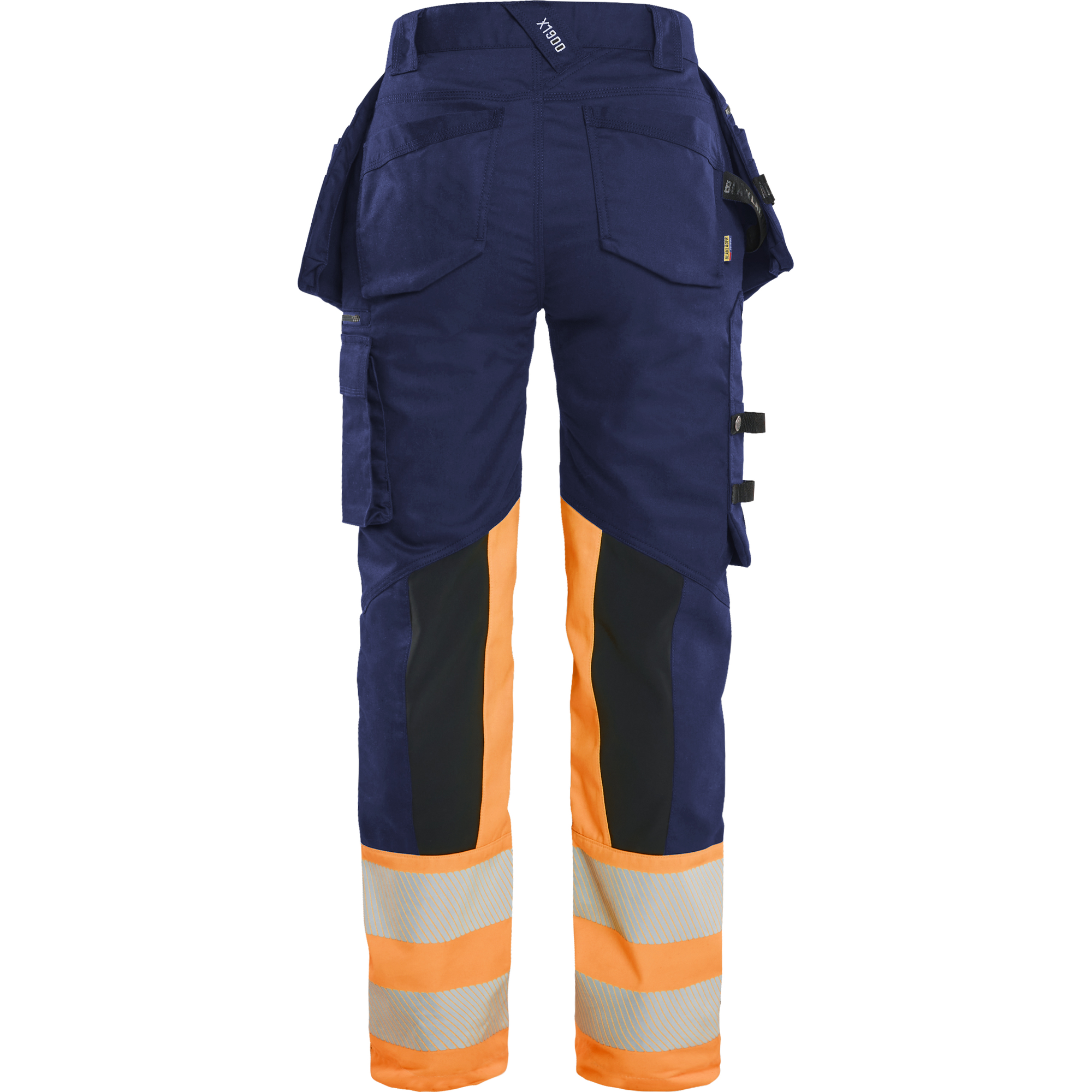Blaklader High Vis Ladies Stretch Trousers, Navy/Orange (3)