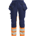 Blaklader High Vis Ladies Stretch Trousers, Navy/Orange