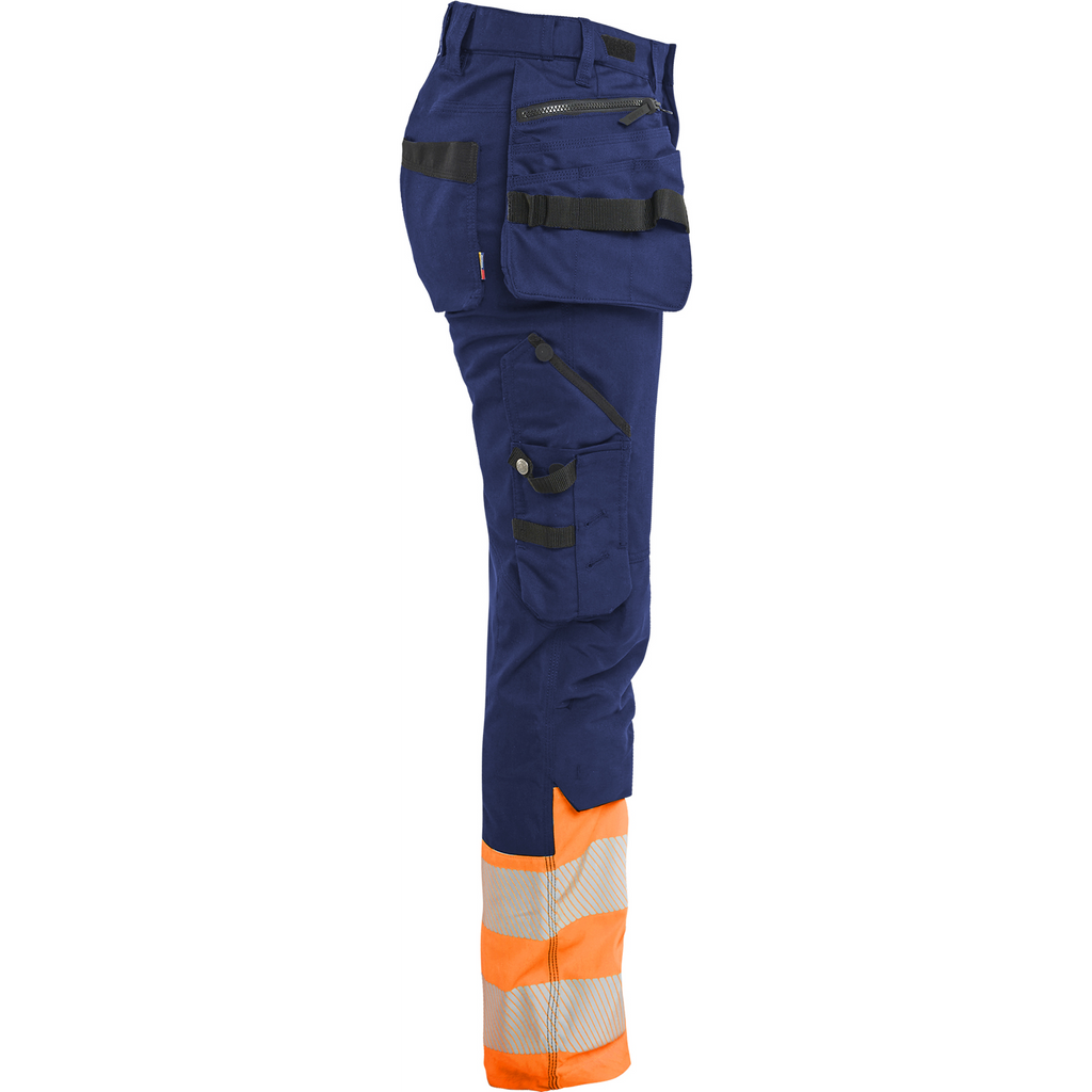Blaklader High Vis Ladies Stretch Trousers, Navy/Orange (2)