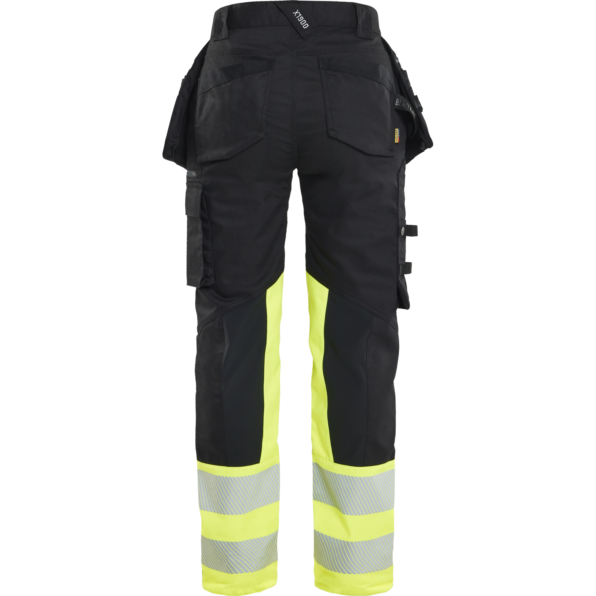 Blaklader High Vis Ladies Stretch Trousers, Black/Yellow (3)