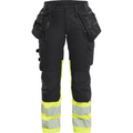 Blaklader High Vis Ladies Stretch Trousers, Black/Yellow
