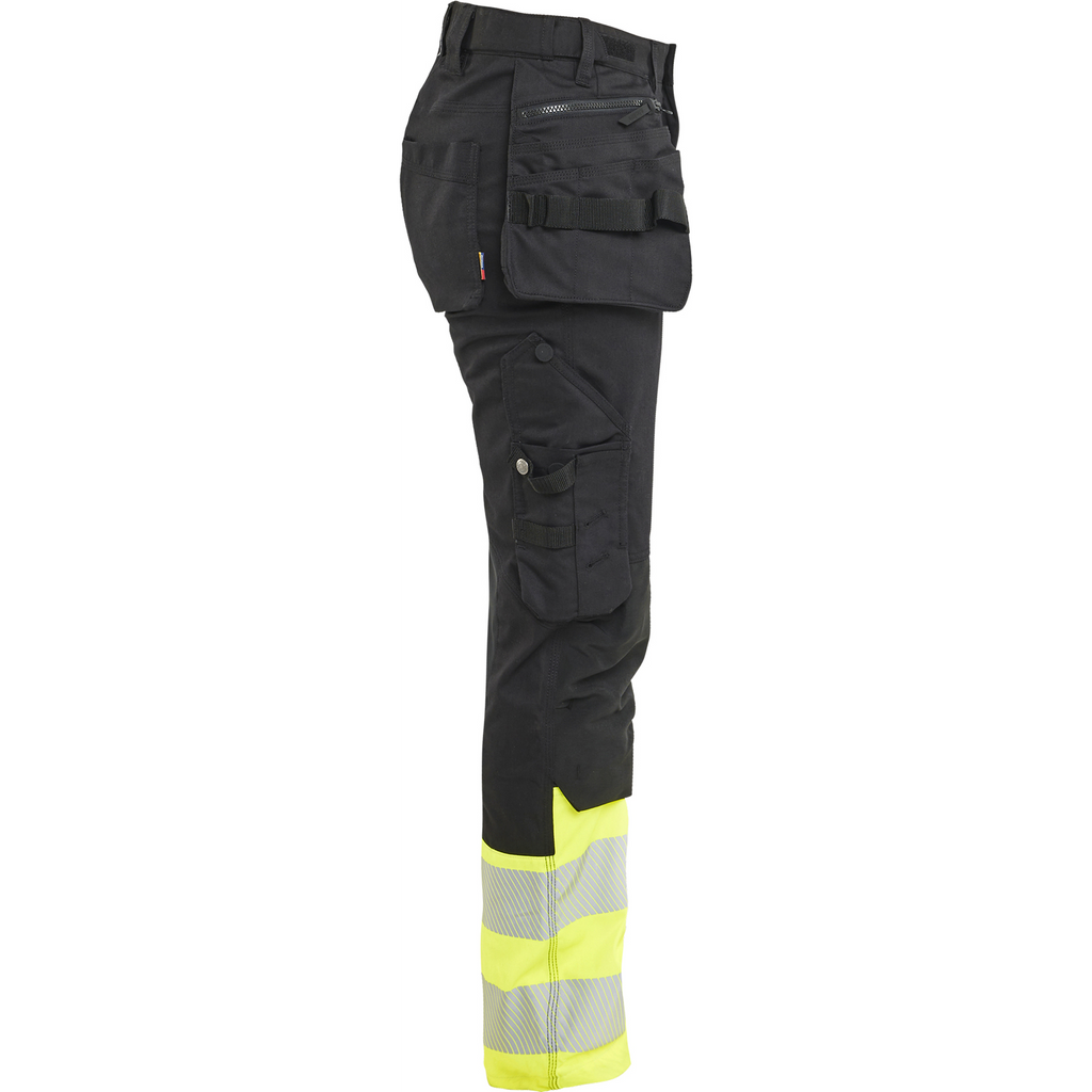 Blaklader High Vis Ladies Stretch Trousers, Black/Yellow (2)