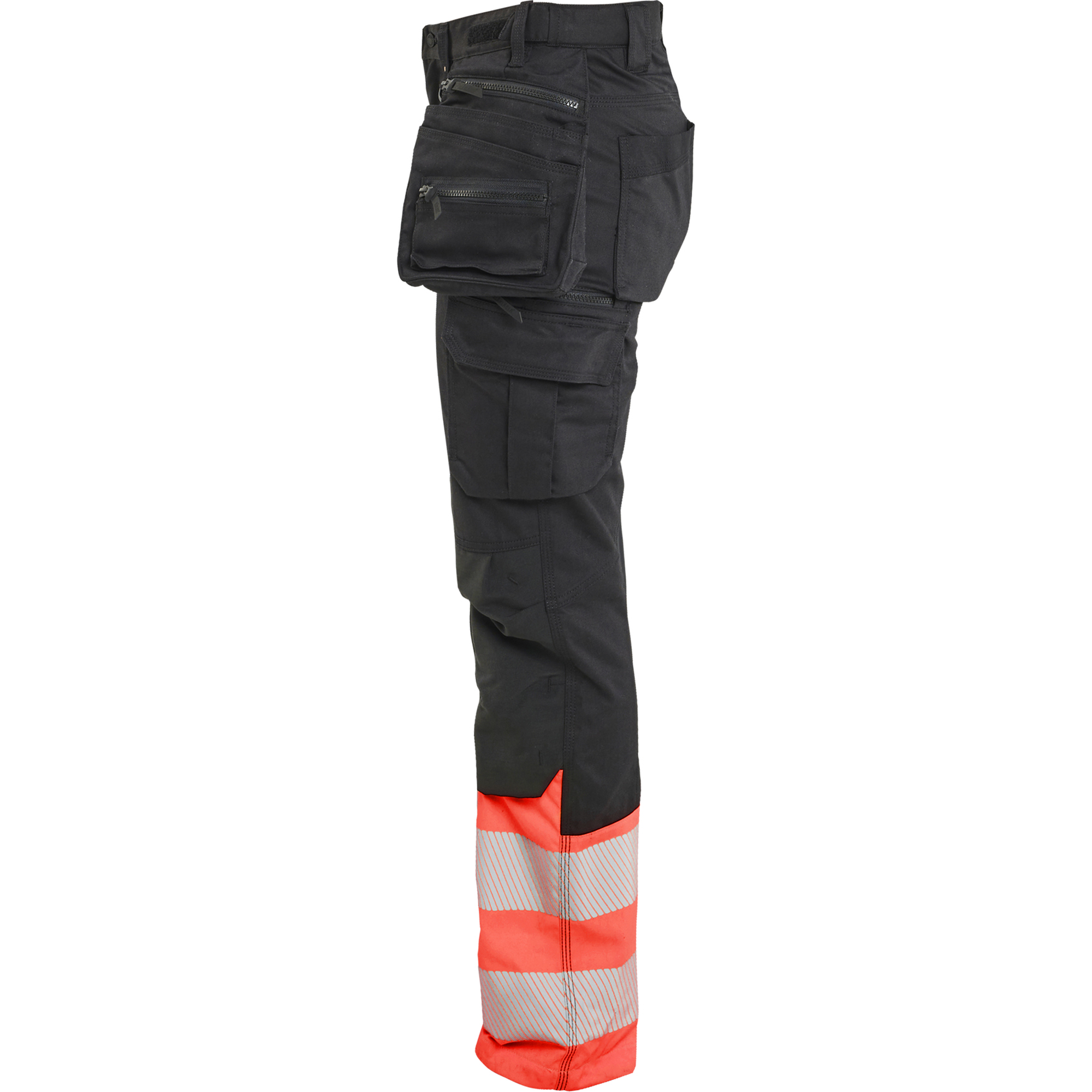 Blaklader High Vis Ladies Stretch Trousers, Black/High Vis Red (3)