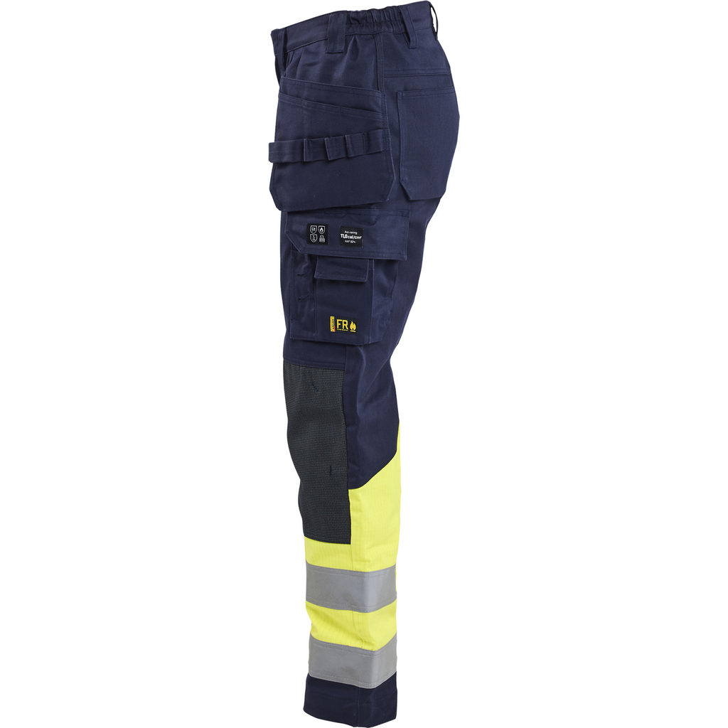 Blaklader Multi-Norm Ladies Work Trousers, Navy/Yellow (3)
