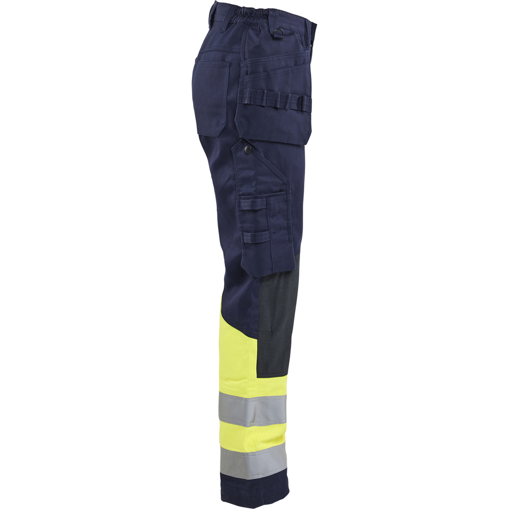 Blaklader Multi-Norm Ladies Work Trousers, Navy/Yellow (2)