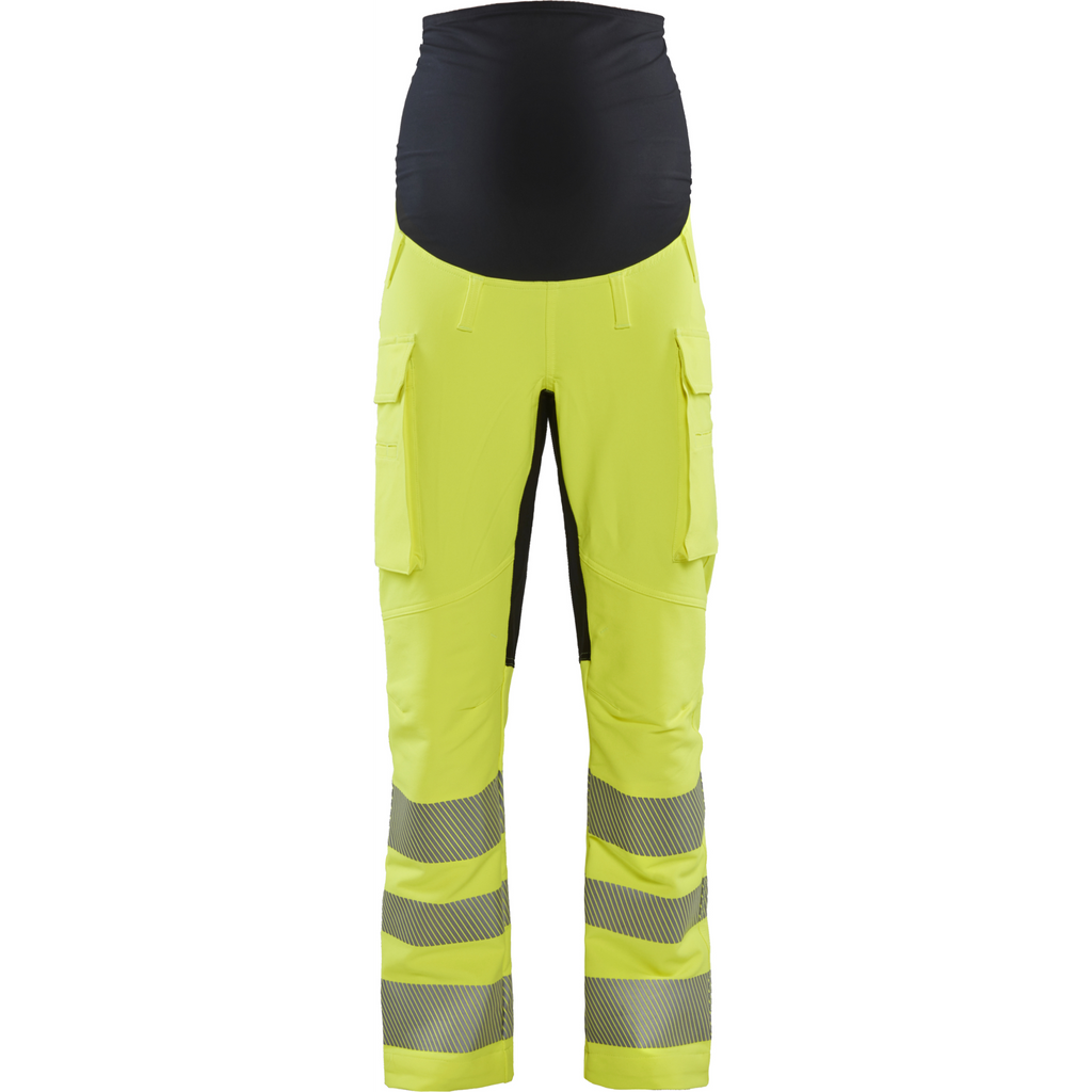 Blaklader High Vis 4-Way Stretch Maternity Trousers, Yellow/Black
