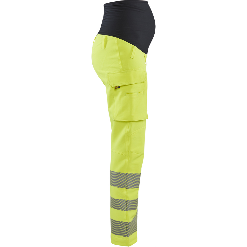 Blaklader High Vis 4-Way Stretch Maternity Trousers, Yellow/Black (2)