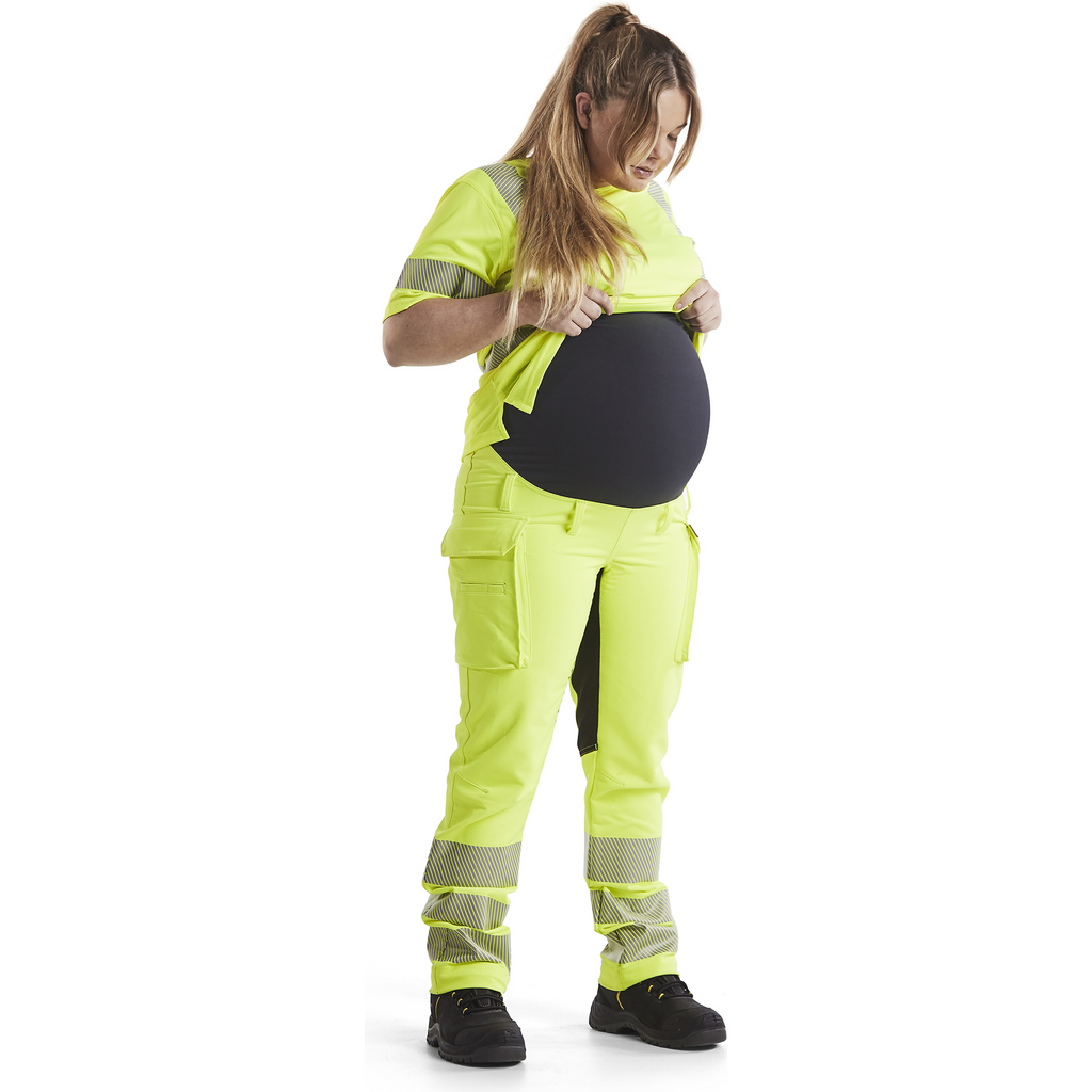 Blaklader High Vis 4-Way Stretch Maternity Trousers, Yellow/Black (5)