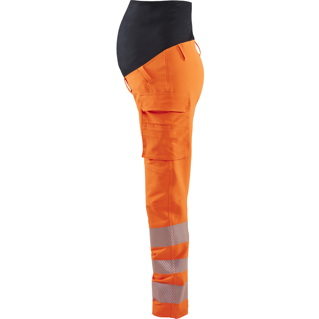 Blaklader High Vis 4-Way Stretch Maternity Trousers, Orange/Black (3)