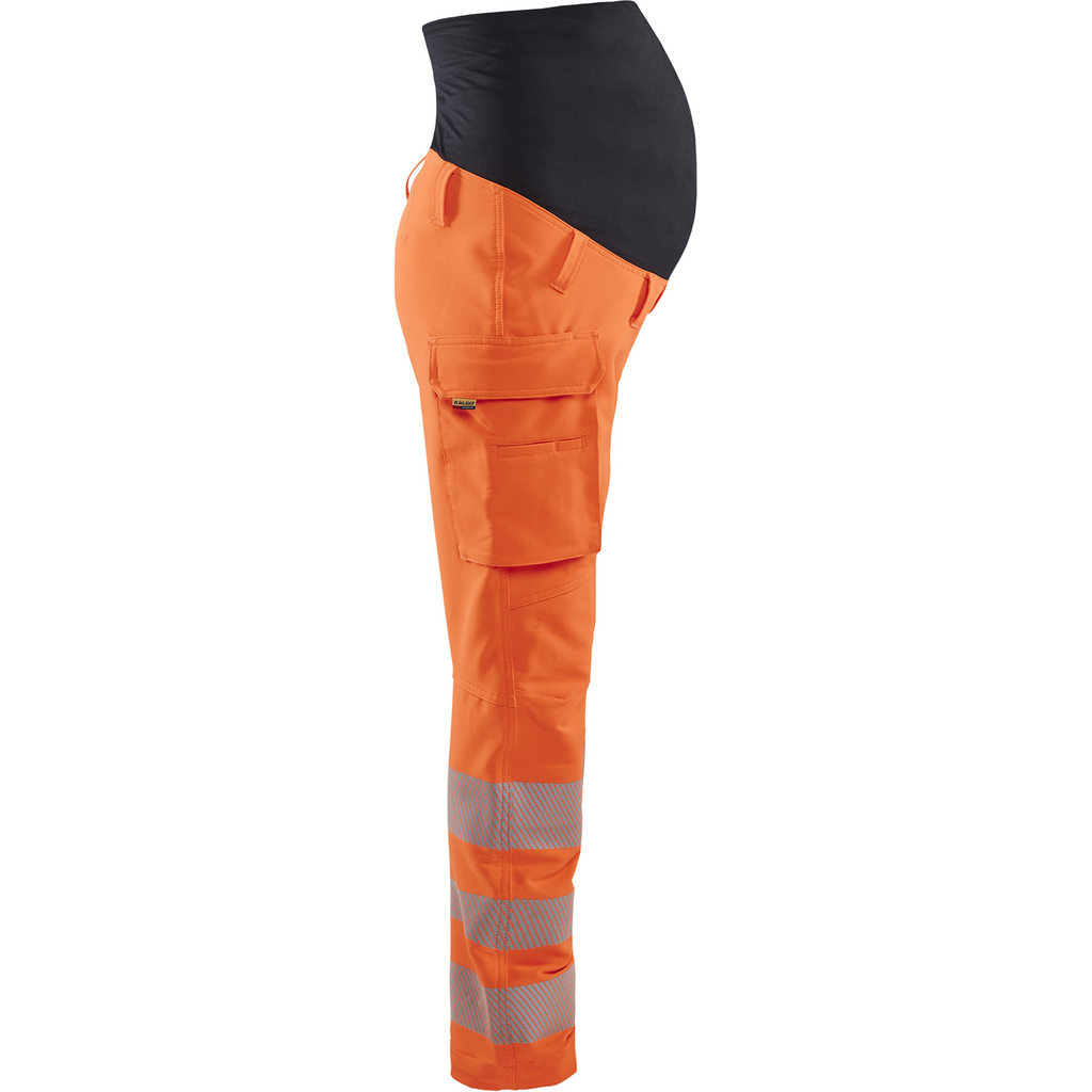 Blaklader High Vis 4-Way Stretch Maternity Trousers, Orange/Black (2)