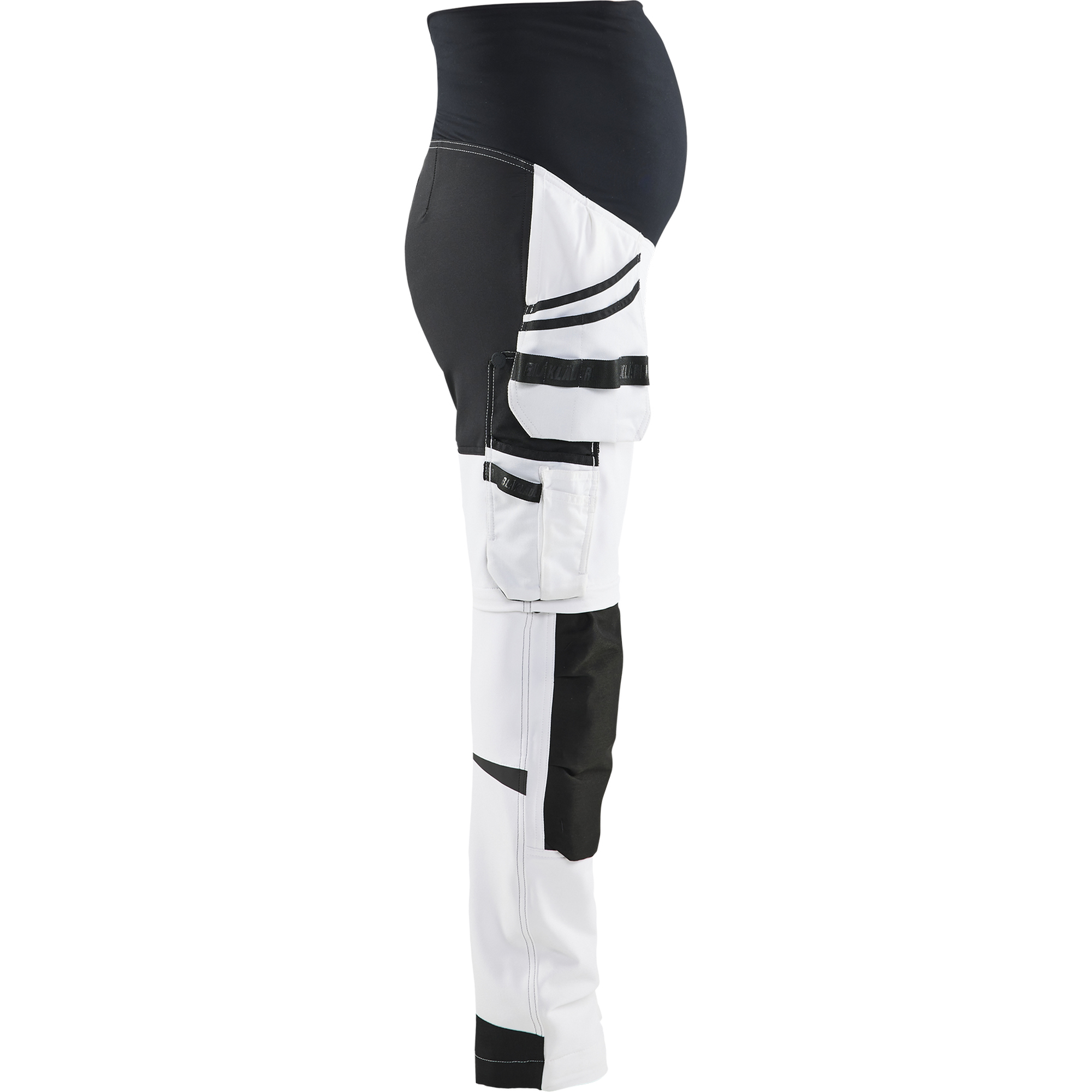 Blaklader Zip-Off Painter Maternity Trousers, White/Black (2)