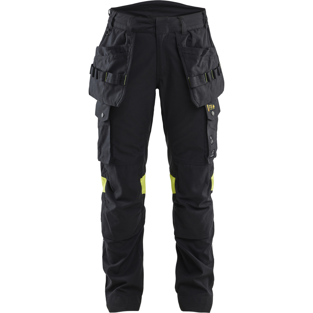 Blaklader Ladies Craftsman Work Trousers, Black/Yellow