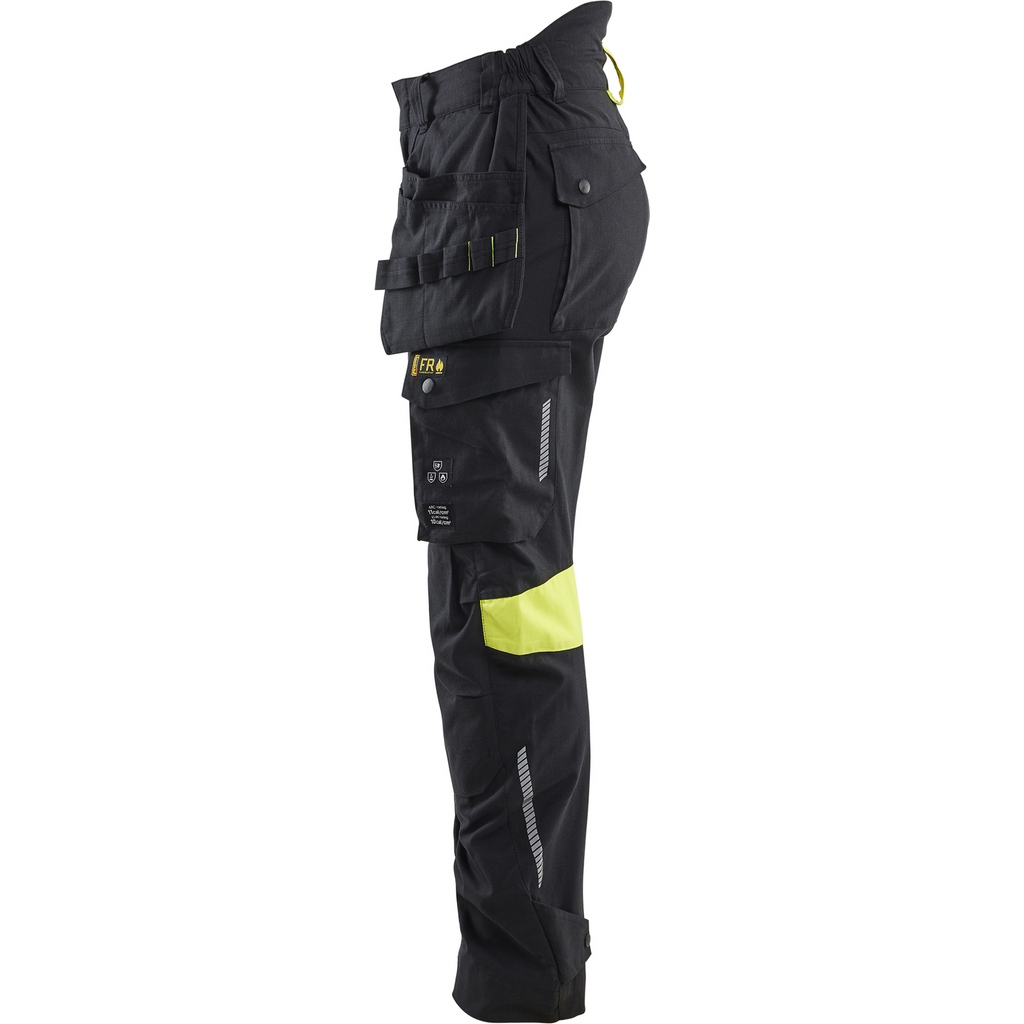 Blaklader Ladies Craftsman Work Trousers, Black/Yellow (3)
