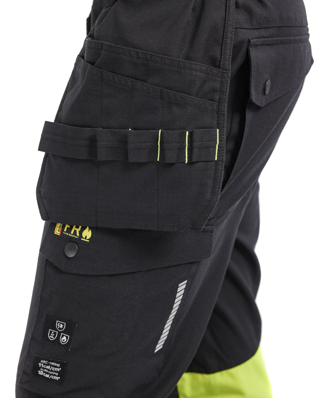 Blaklader Ladies Craftsman Work Trousers, Black/Yellow (6)