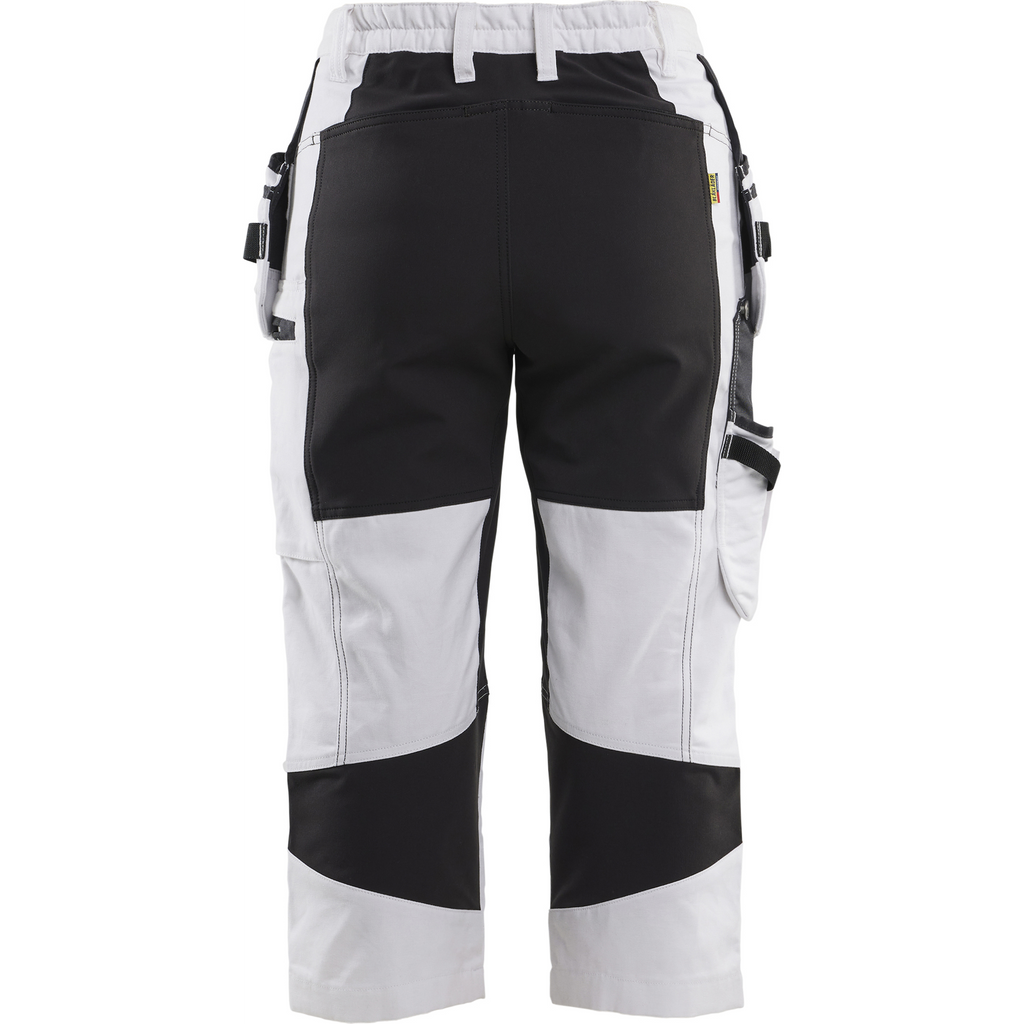 Blaklader Women's Painter Pirate Trousers with Stretch, White/Black (4)