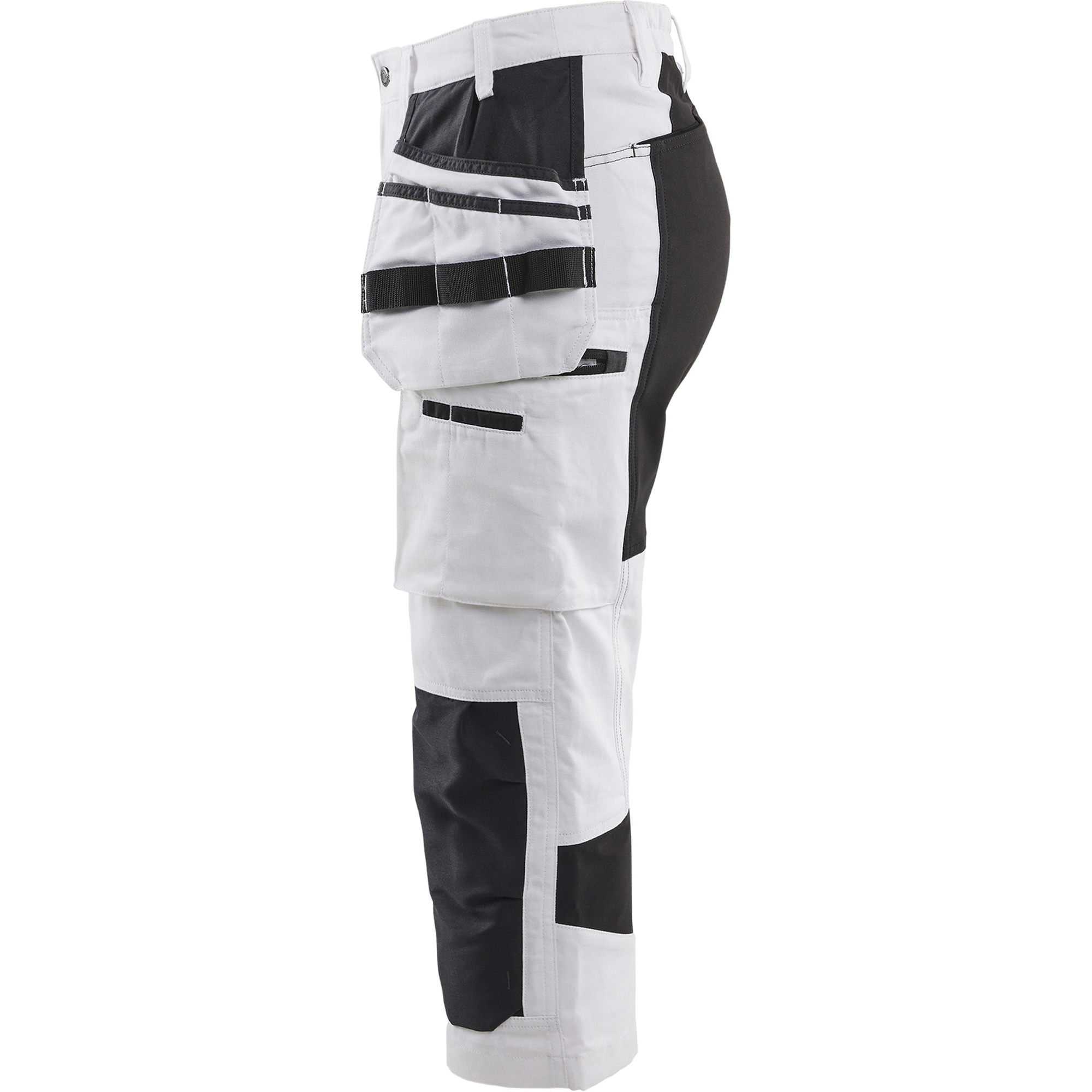 Blaklader Women's Painter Pirate Trousers with Stretch, White/Black (3)