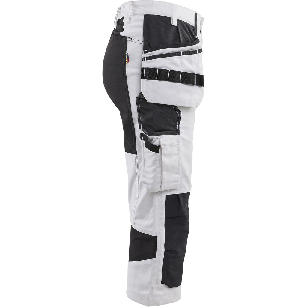 Blaklader Women's Painter Pirate Trousers with Stretch, White/Black (2)